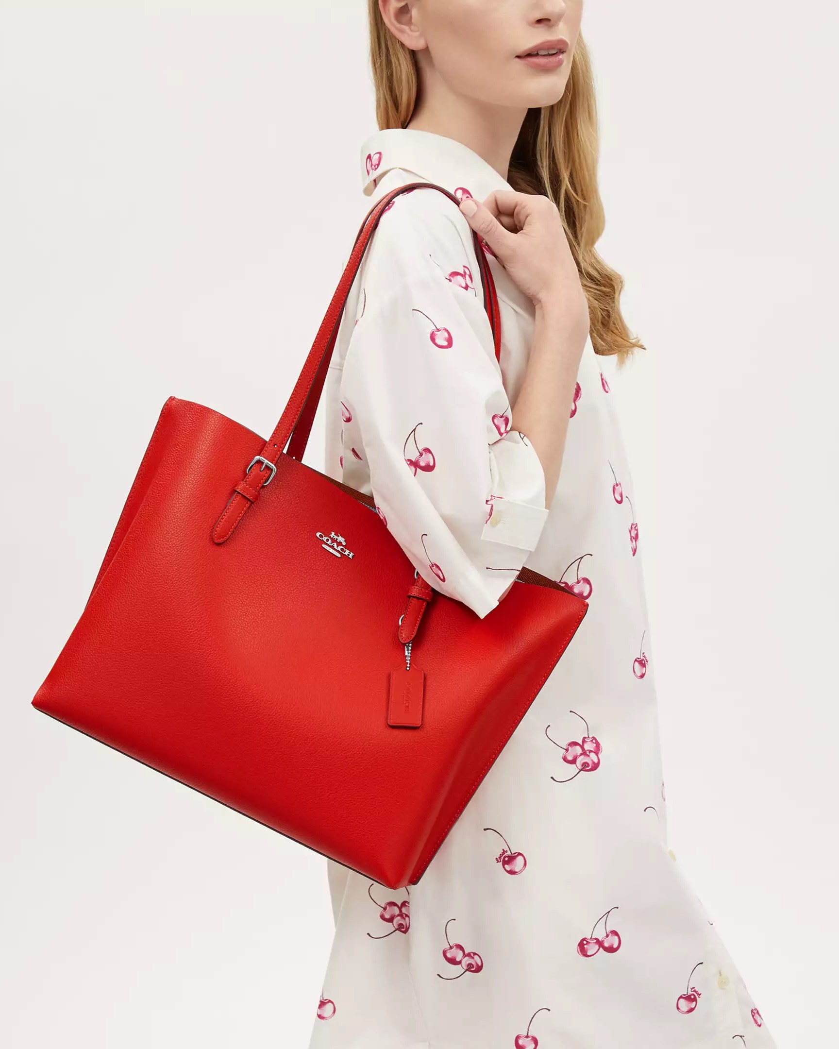Túi đeo vai nữ Coach Mollie Tote Bag Miami Red 1671 7
