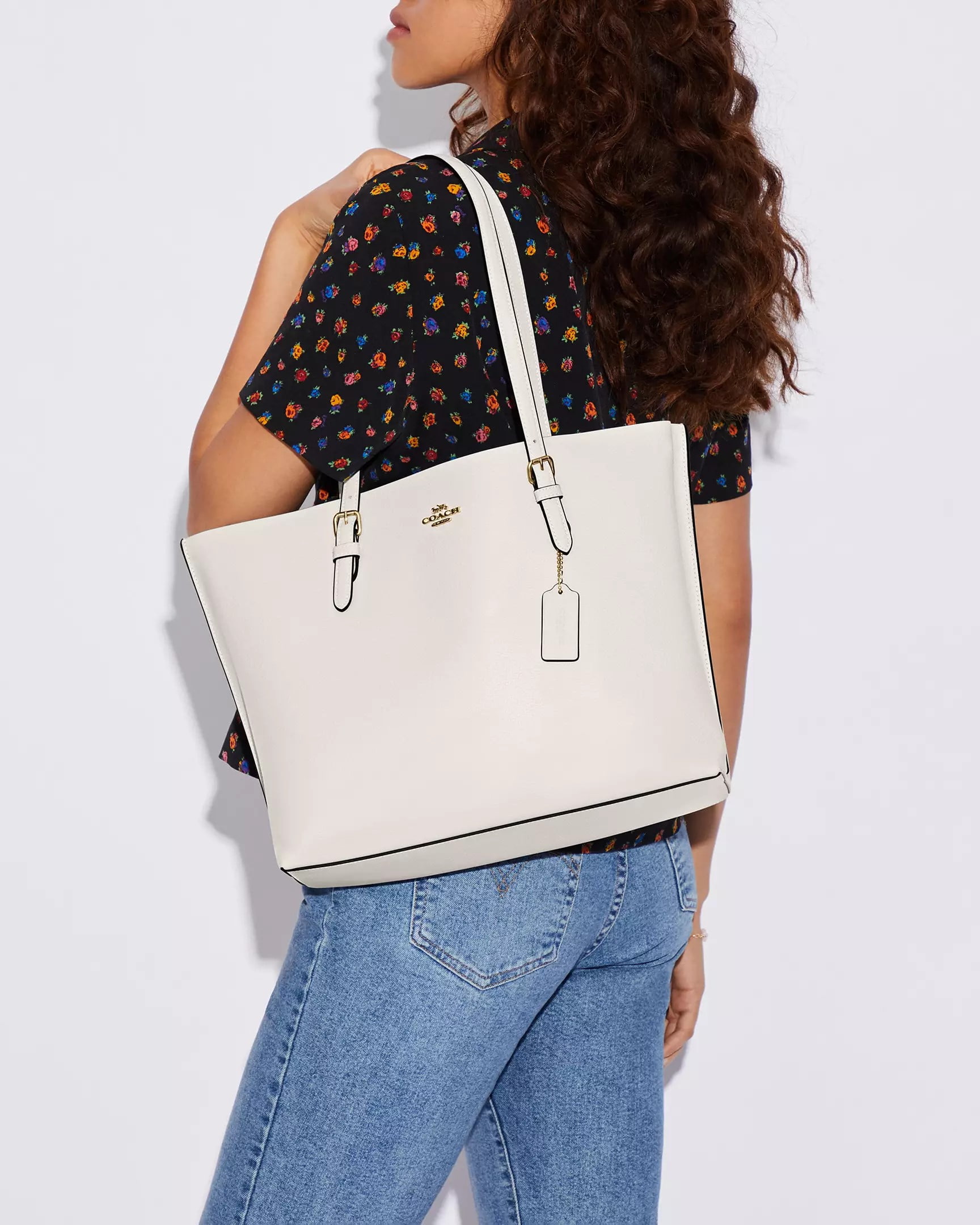 Túi Coach Mollie Tote Bag Gold Chalk Light Saddle 1671 4