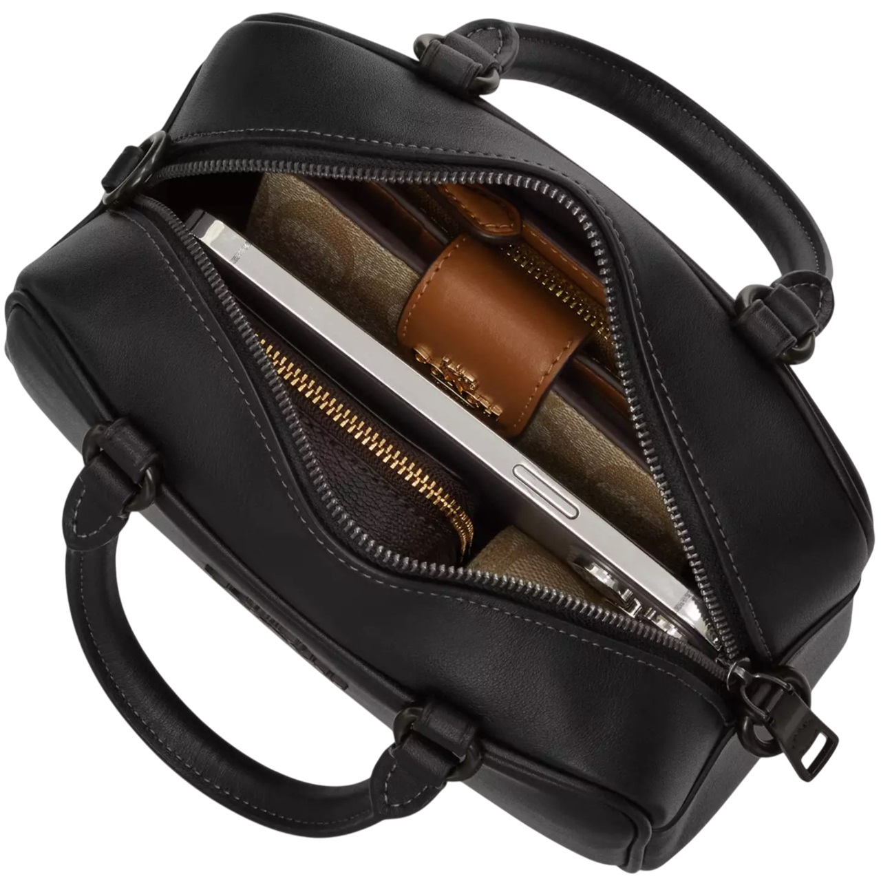 Túi Coach Nữ Satchel Crossbody Bag in Signature Canvas Walnut Black CW197 5