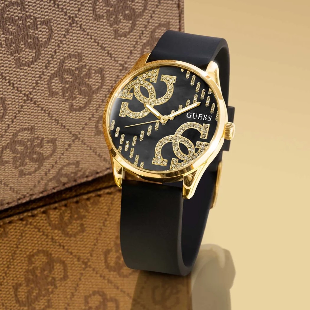 Đồng hồ nữ Guess Ladies Black Gold Tone Analog Watch GW0755L3 5