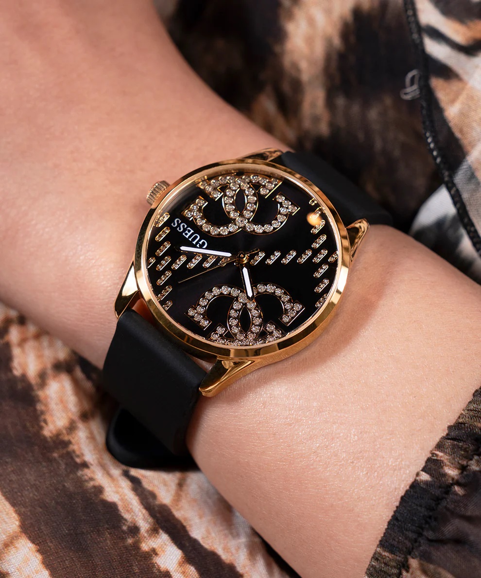 Đồng hồ nữ Guess Ladies Black Gold Tone Analog Watch GW0755L3 10