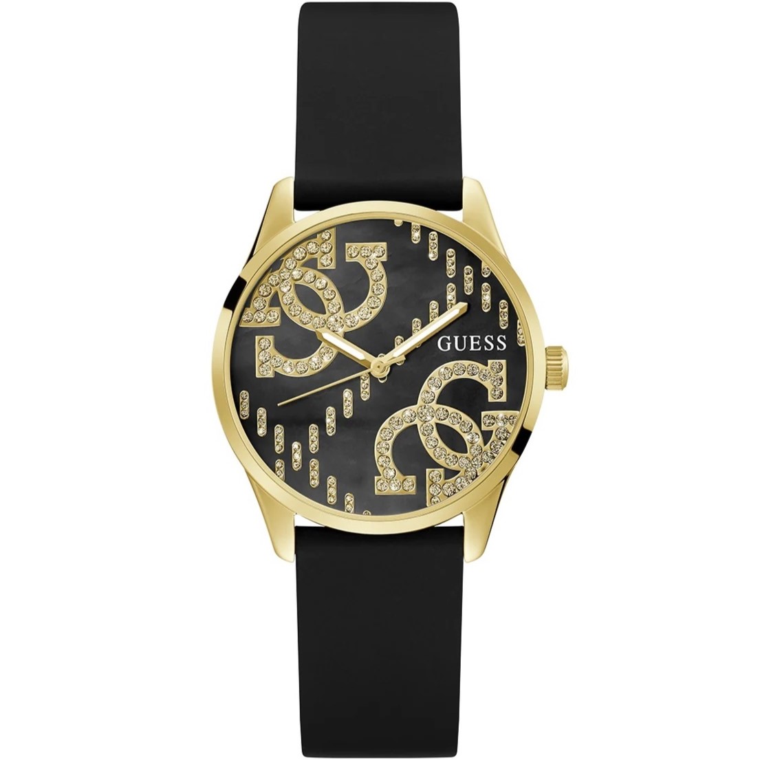 Đồng hồ nữ Guess Ladies Black Gold Tone Analog Watch GW0755L3 9