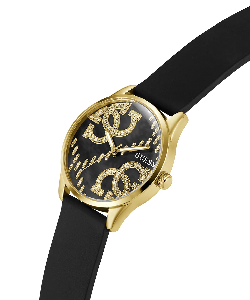 Đồng hồ nữ Guess Ladies Black Gold Tone Analog Watch GW0755L3 16