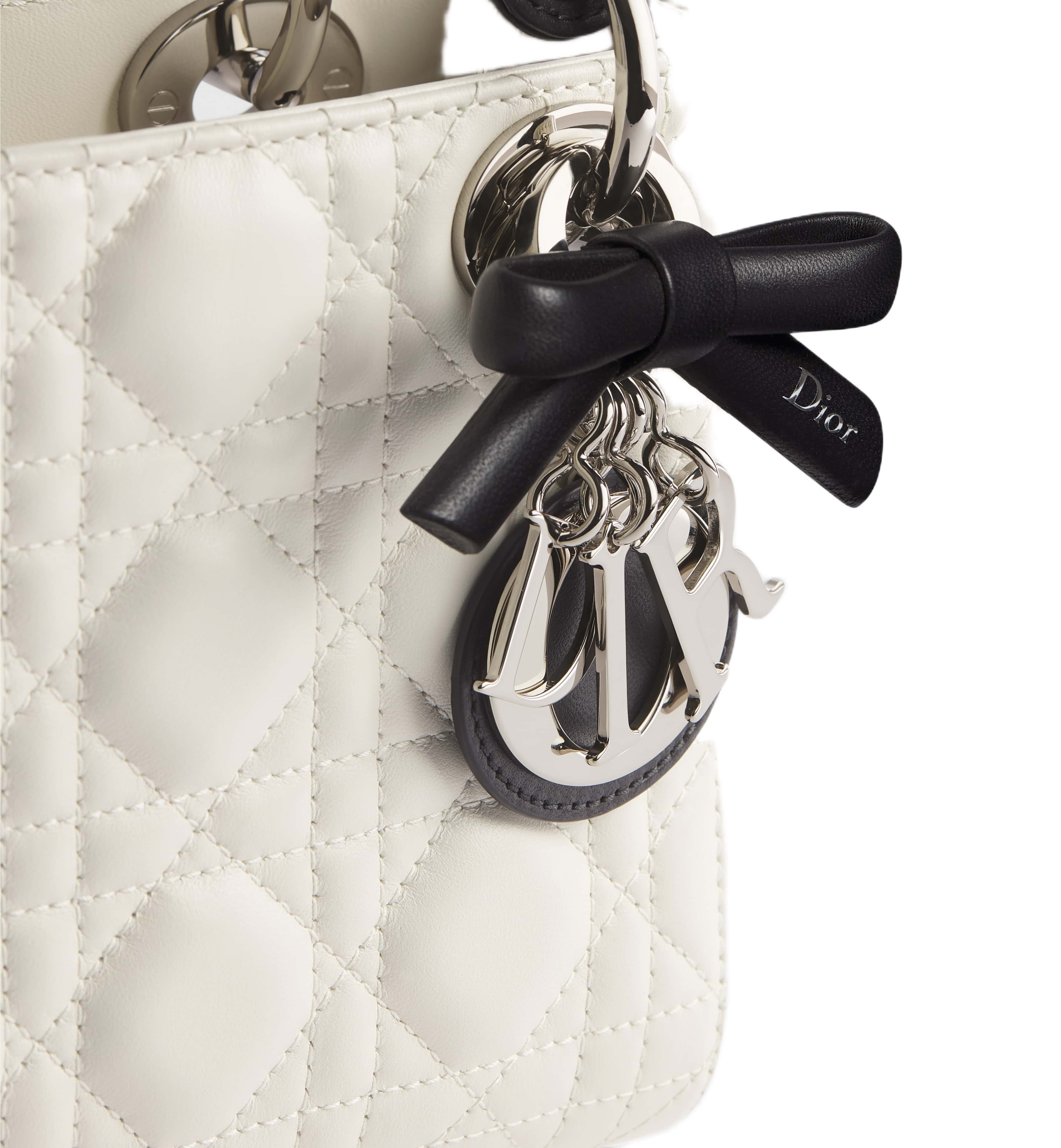 Túi Mini Lady Dior Bag with Chain Latte and Black Cannage Lambskin 3