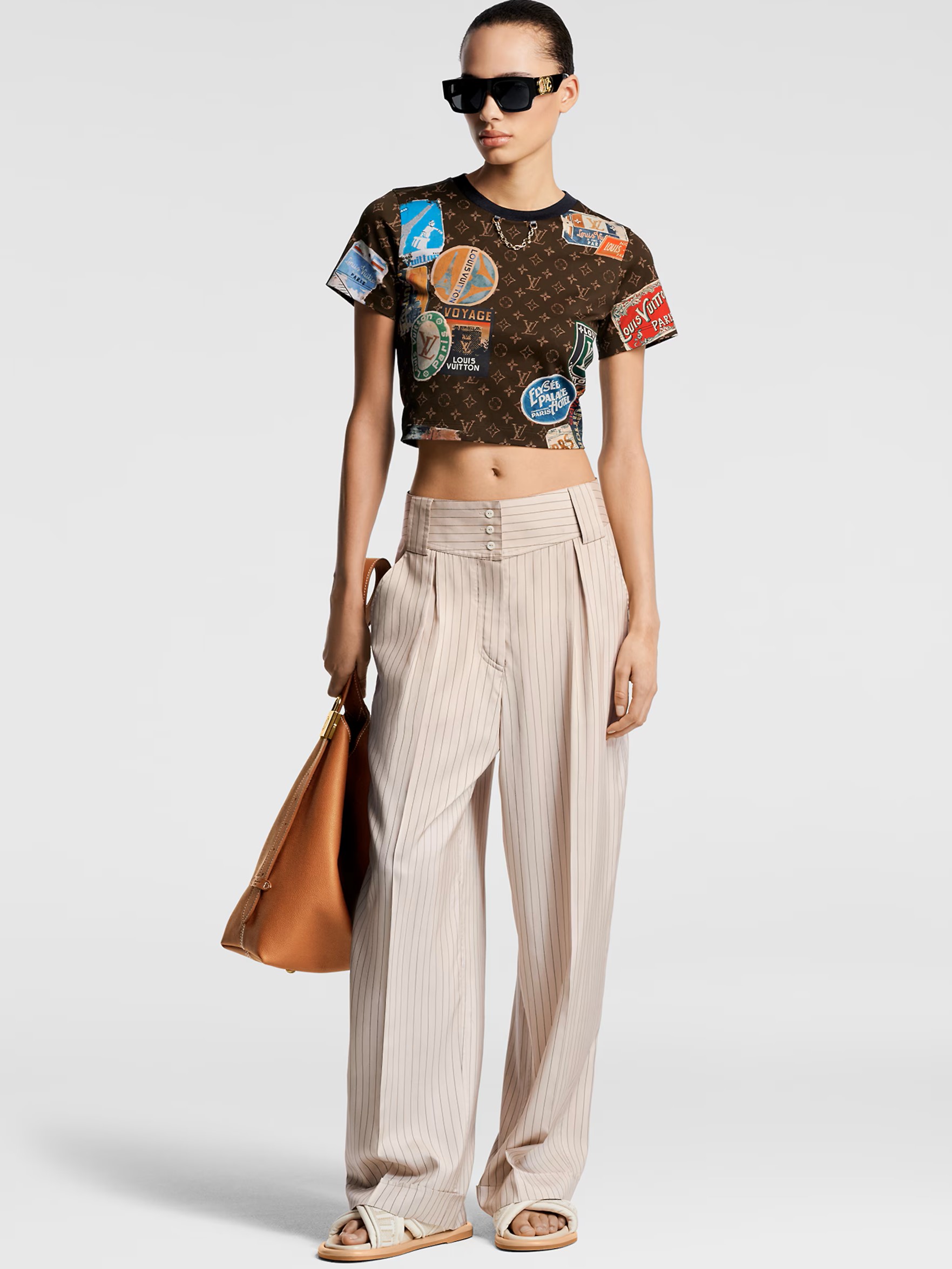 ÁO LOUIS VUITTON DARK BROWN ELYSEE PALACE CROP TOP 5