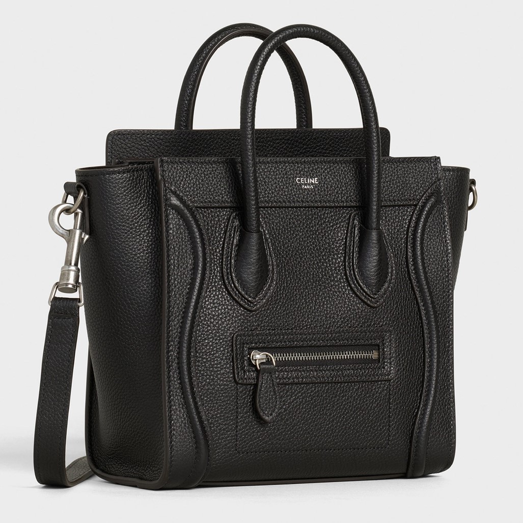 TÚI XÁCH NỮ CELINE NANO LUGGAGE BAG IN DRUMMED CALFSKIN BLACK 3