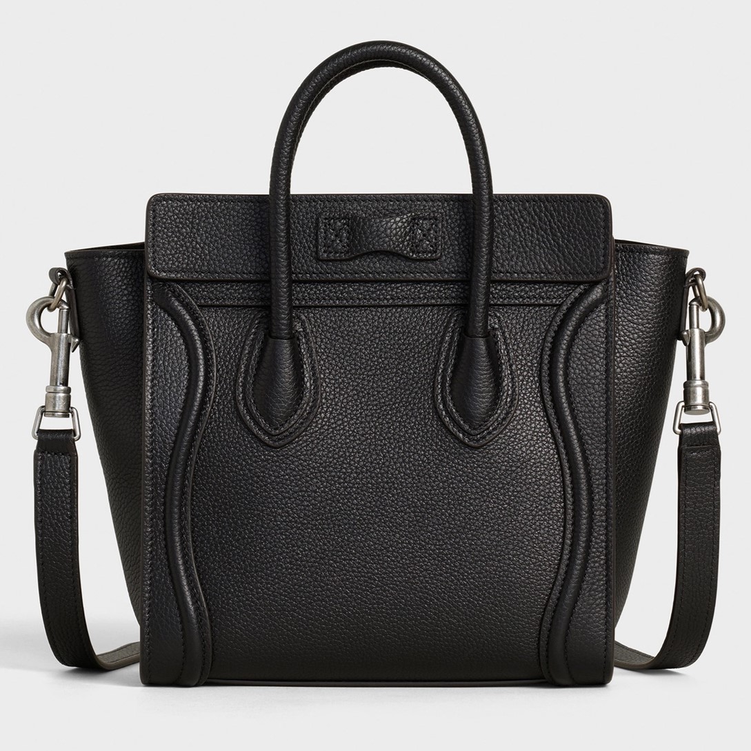 TÚI XÁCH NỮ CELINE NANO LUGGAGE BAG IN DRUMMED CALFSKIN BLACK 4