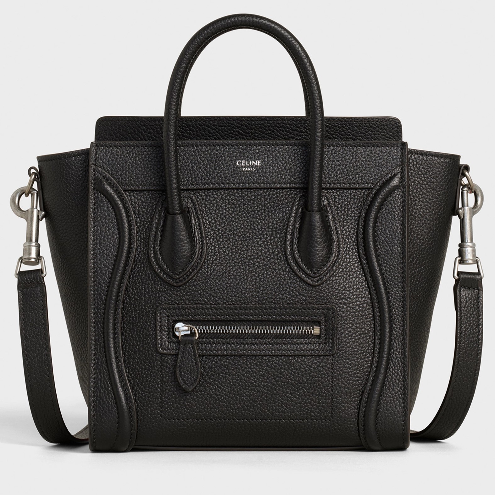 TÚI XÁCH NỮ CELINE NANO LUGGAGE BAG IN DRUMMED CALFSKIN BLACK 2