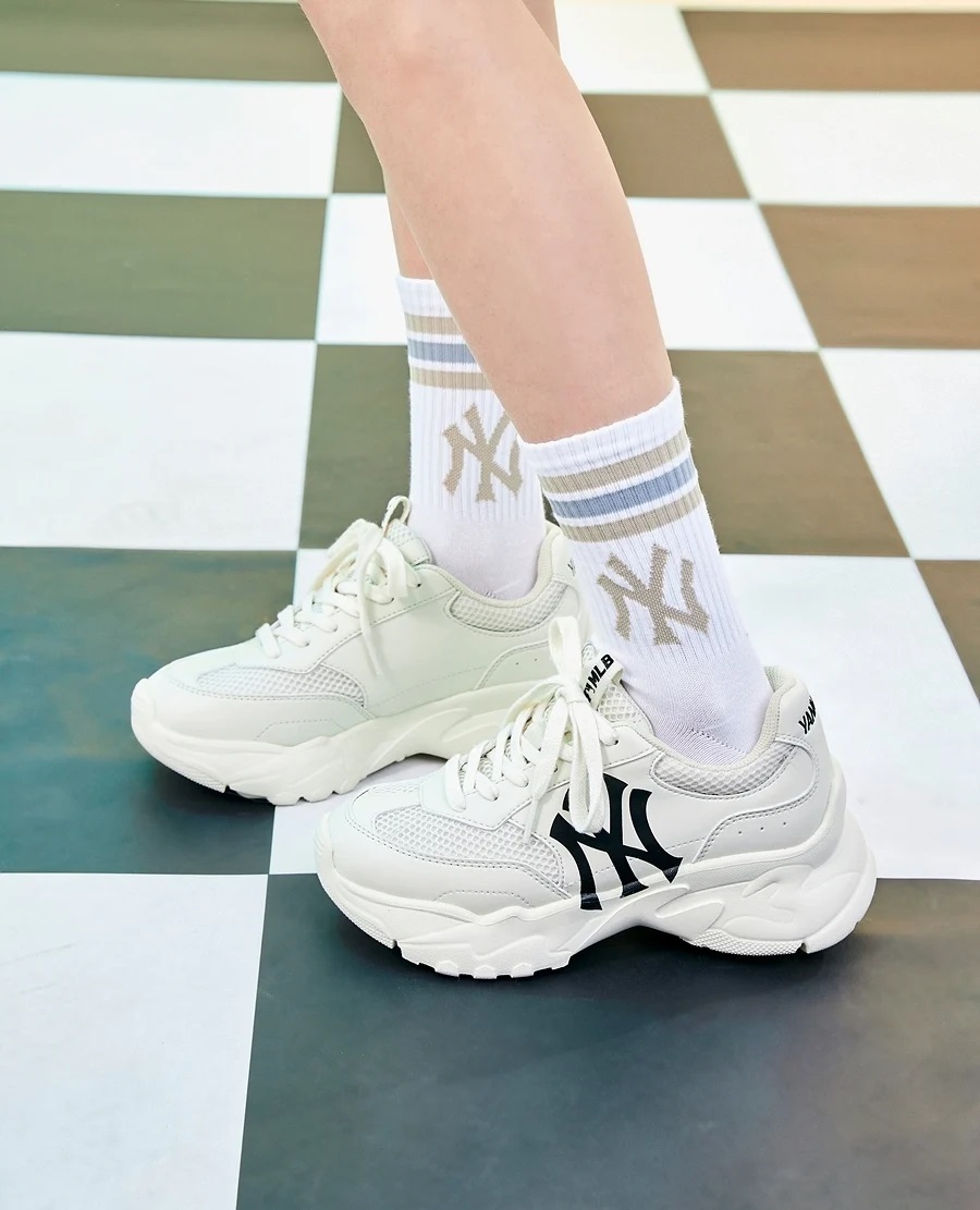GIÀY THỂ THAO MLB NY BIGBALL CHUNKY MESH NEW YORK YANKEES CREAM 3ASHCE12N-50CRS 5