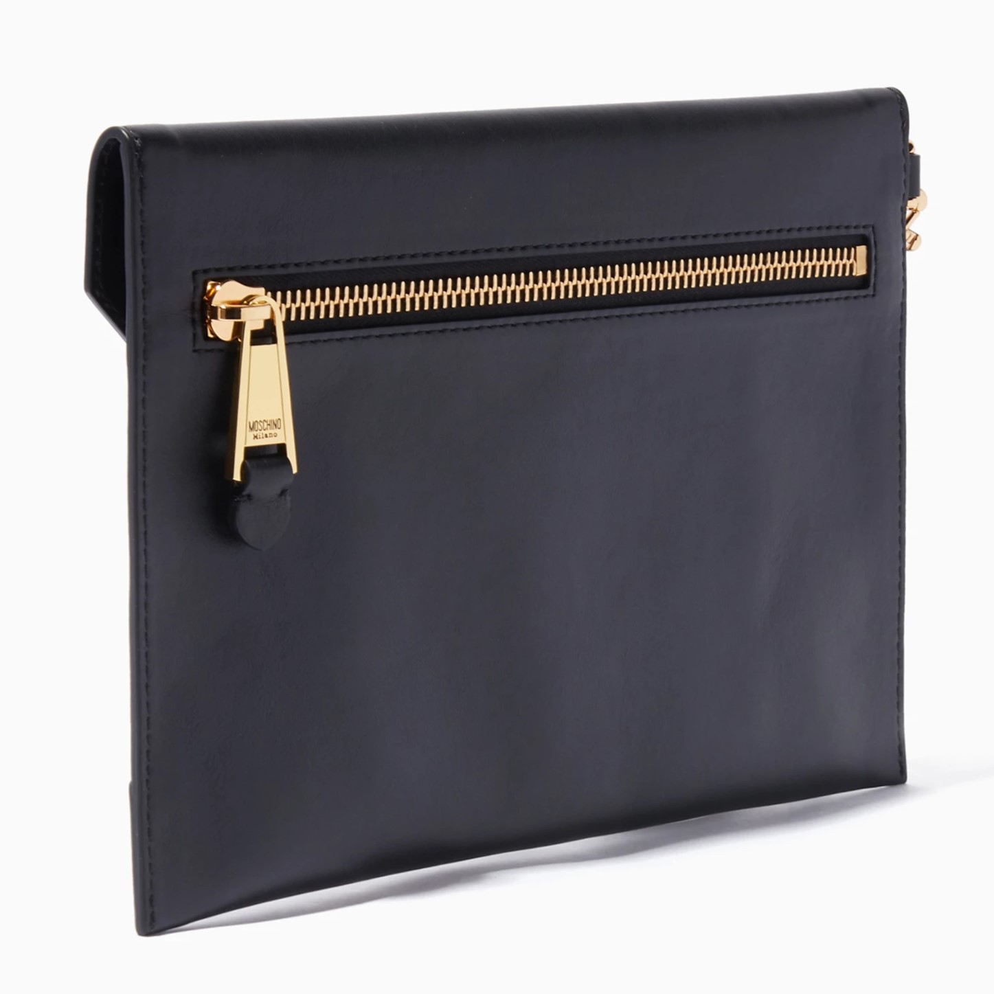 TÚI BÌ THƯ MOSCHINO BLACK LEATHER CLUTCH BAG 4