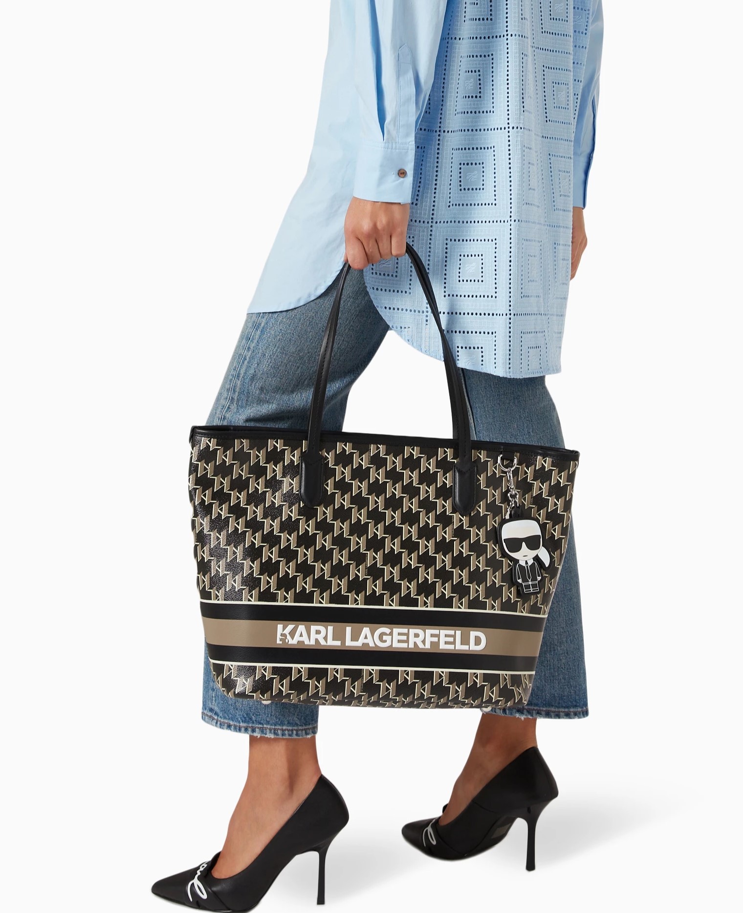Túi Karl Lagerfeld Ikonik Mono Stripe Tote Bag 7