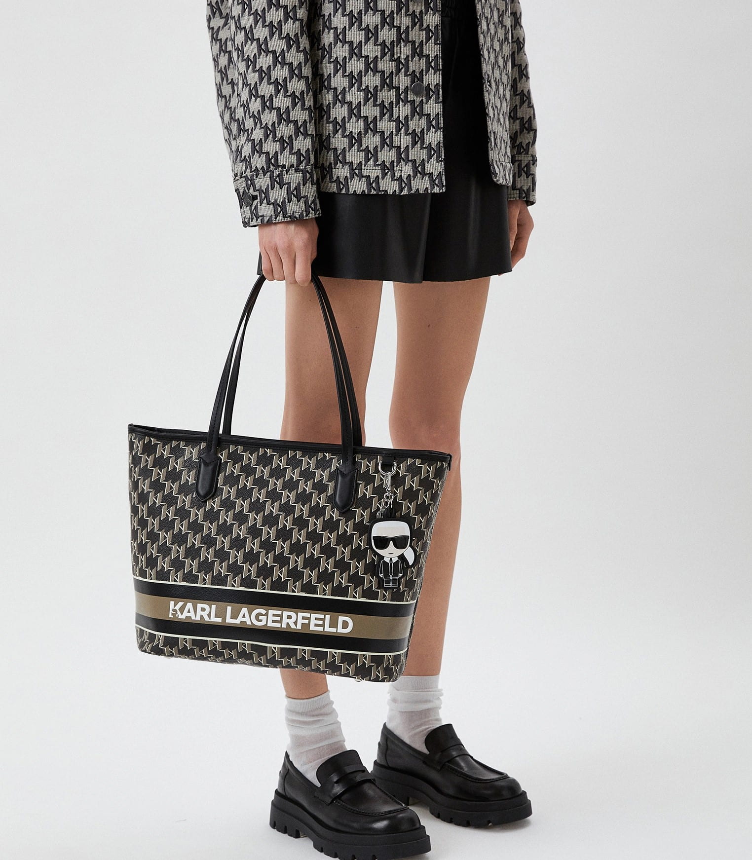 Túi Karl Lagerfeld Ikonik Mono Stripe Tote Bag 18