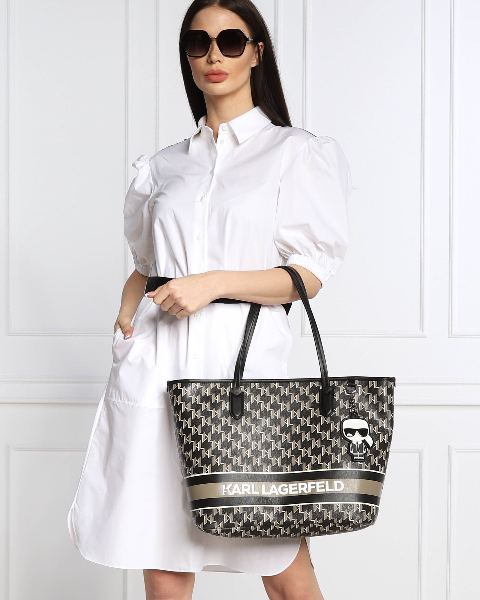 Túi Karl Lagerfeld Ikonik Mono Stripe Tote Bag 23