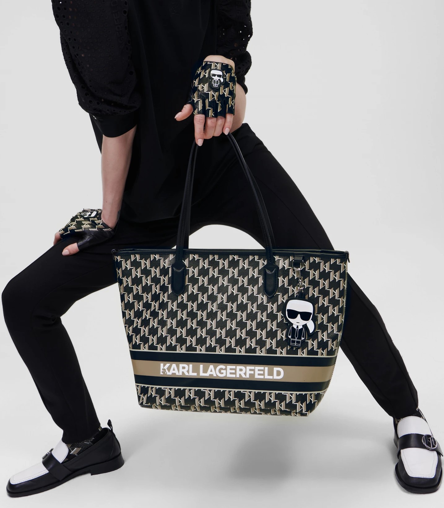 Túi Karl Lagerfeld Ikonik Mono Stripe Tote Bag 30