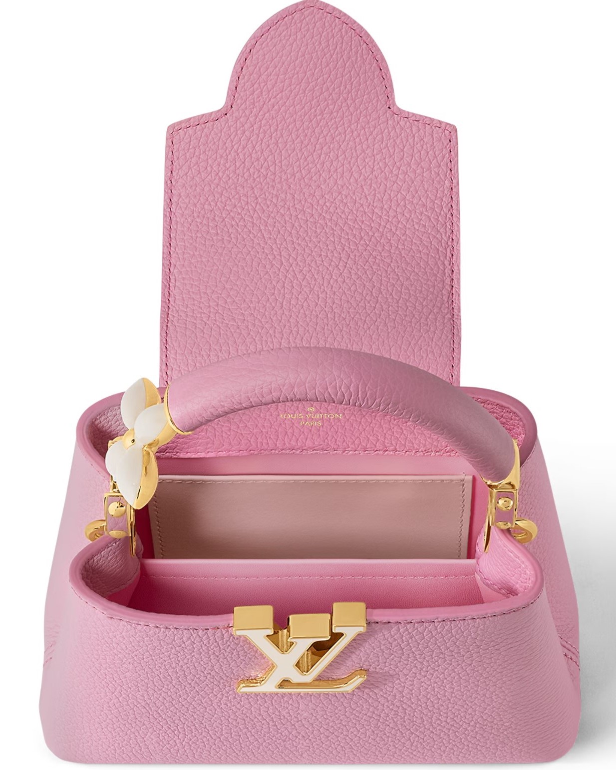 Túi Xách Tay Nữ Louis Vuitton Capucines Mini Marshmallow Pink 1