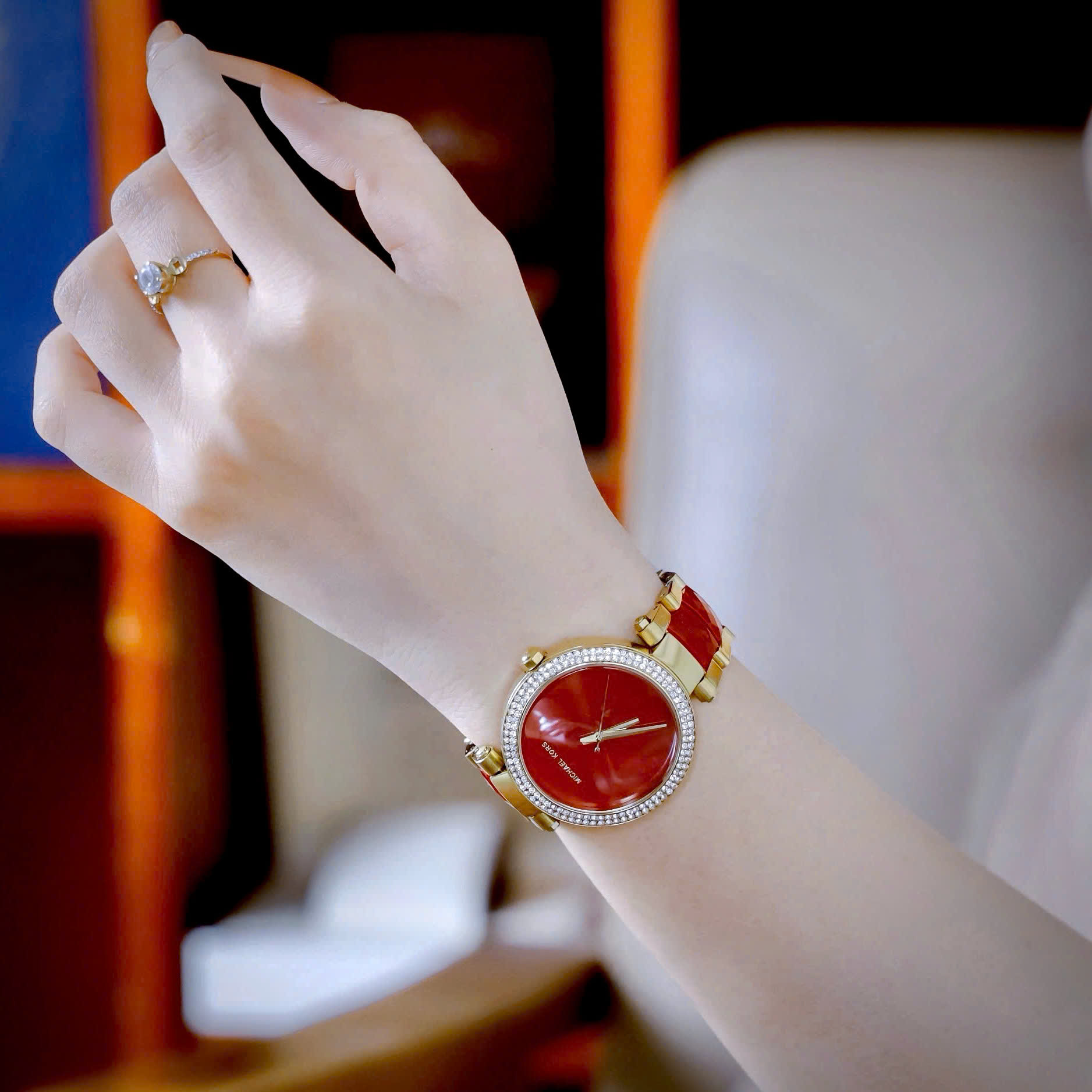 Đồng hồ nữ Michael Kors Parker Crystallized Red Gold Tone Ladies Watch MK6427 9