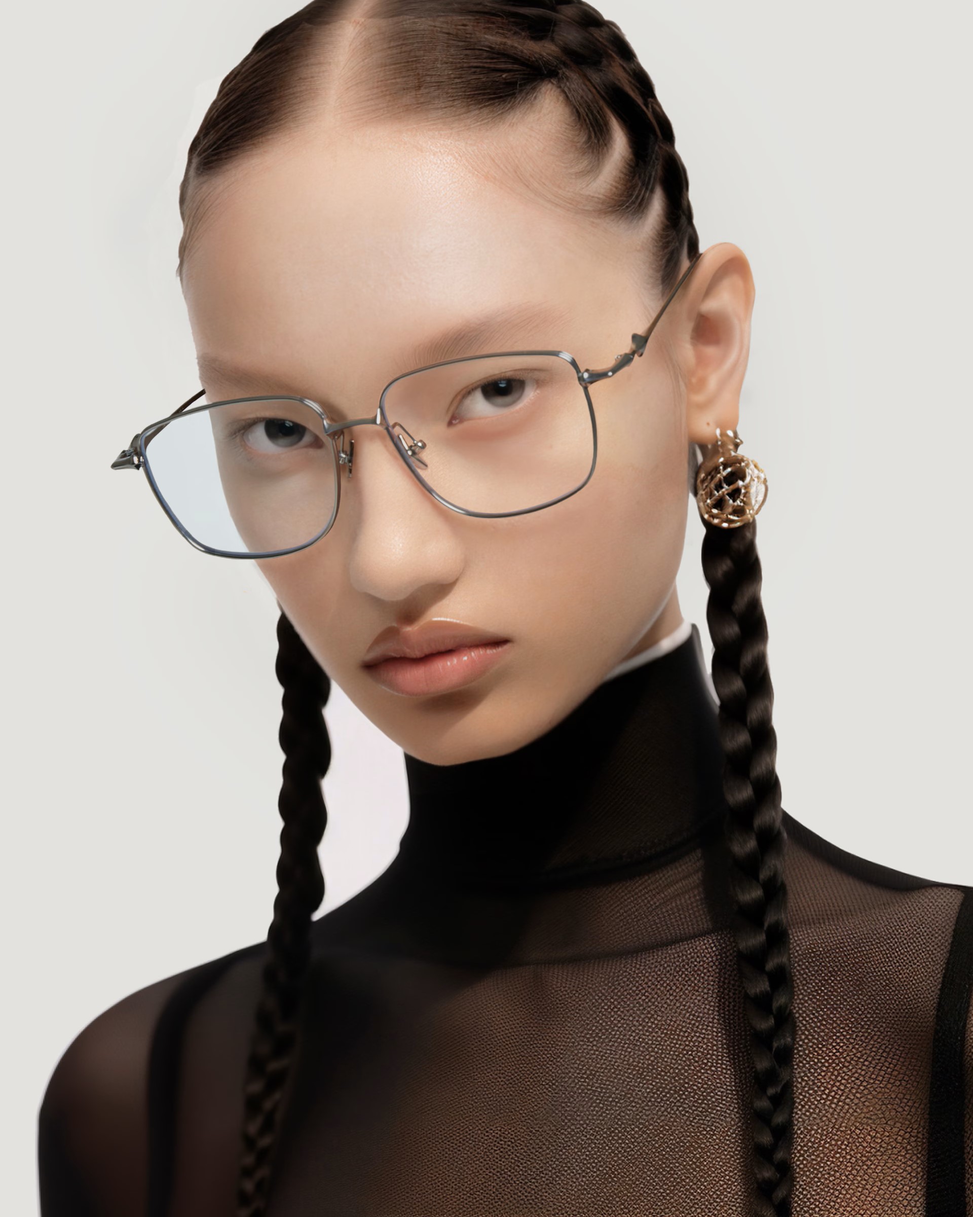 MẮT KÍNH GỌNG CẬN GENTLE MONSTER ACADEMYA 02 CLEAR LENSES SILVER METAL FRAME 3