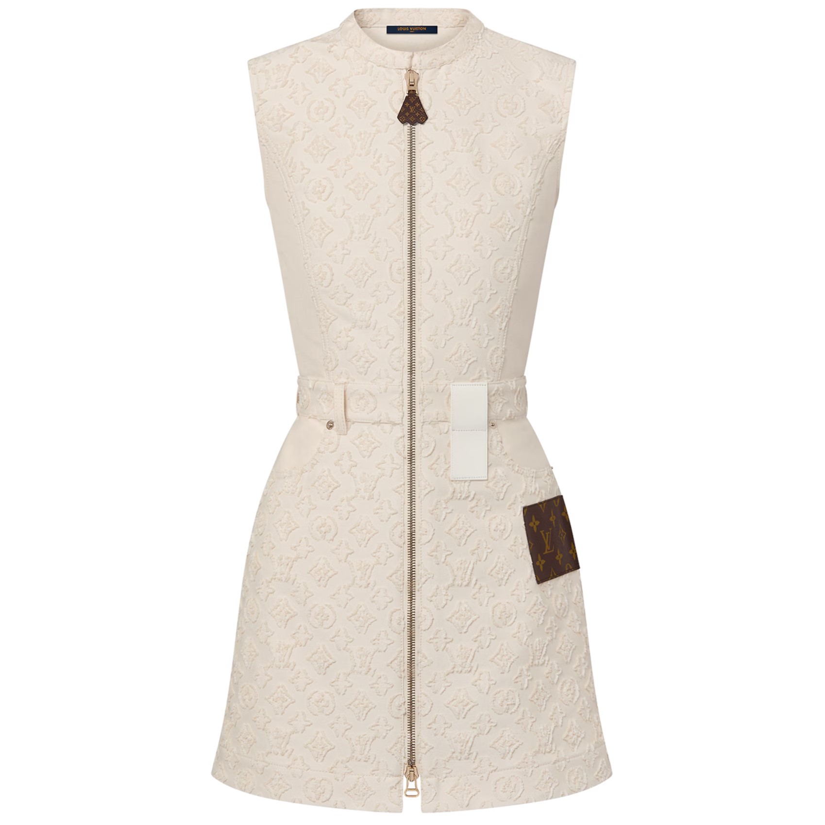 ĐẦM LV LOUIS VUITTON MONOGRAM FIL COUPÉ ZIP-UP DRESS 1AFSQX 1