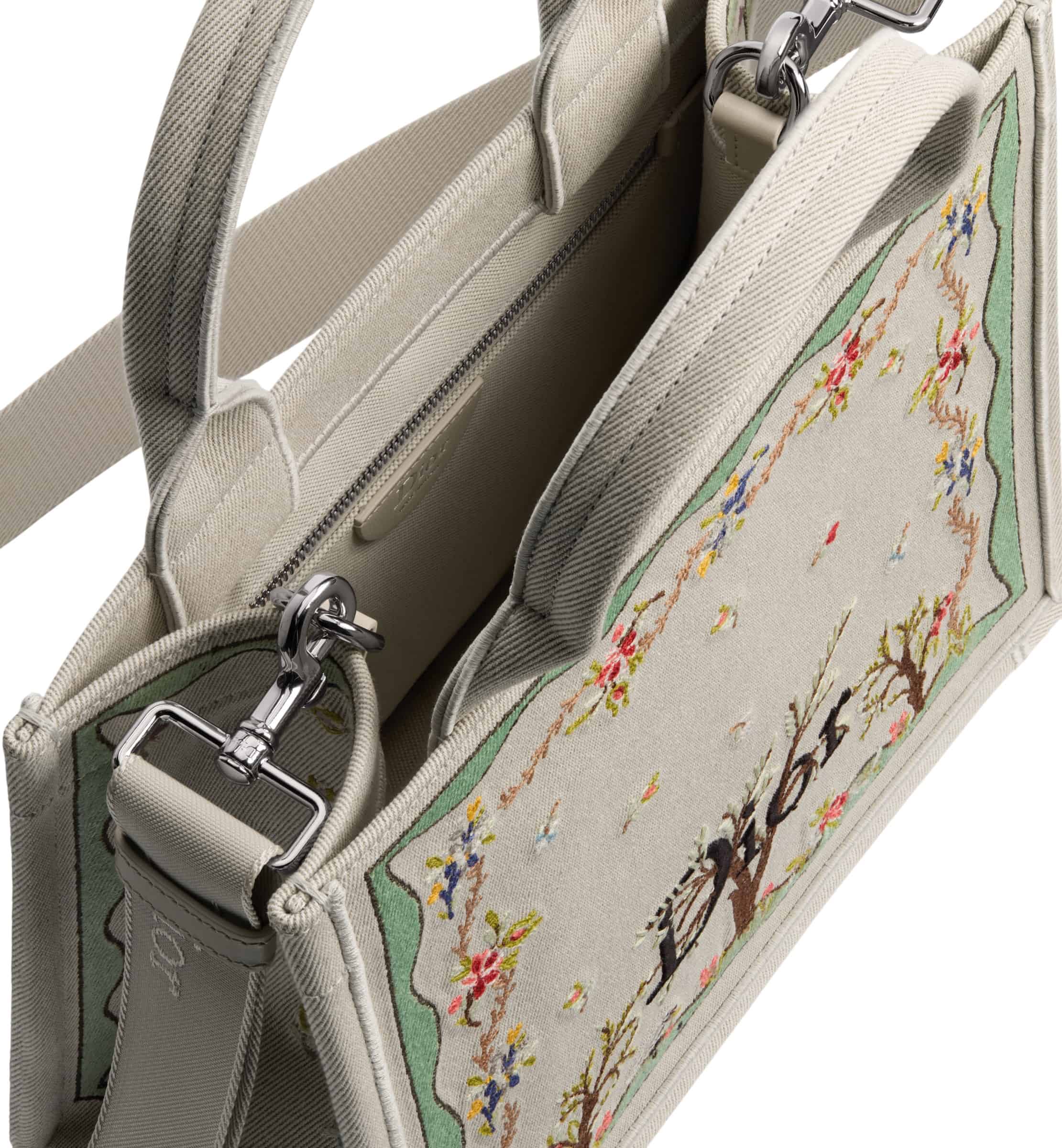 Túi Dior Dioramour Small Dior Book Tote with Strap White Multicolor Revolution Flowers Embroidery 1