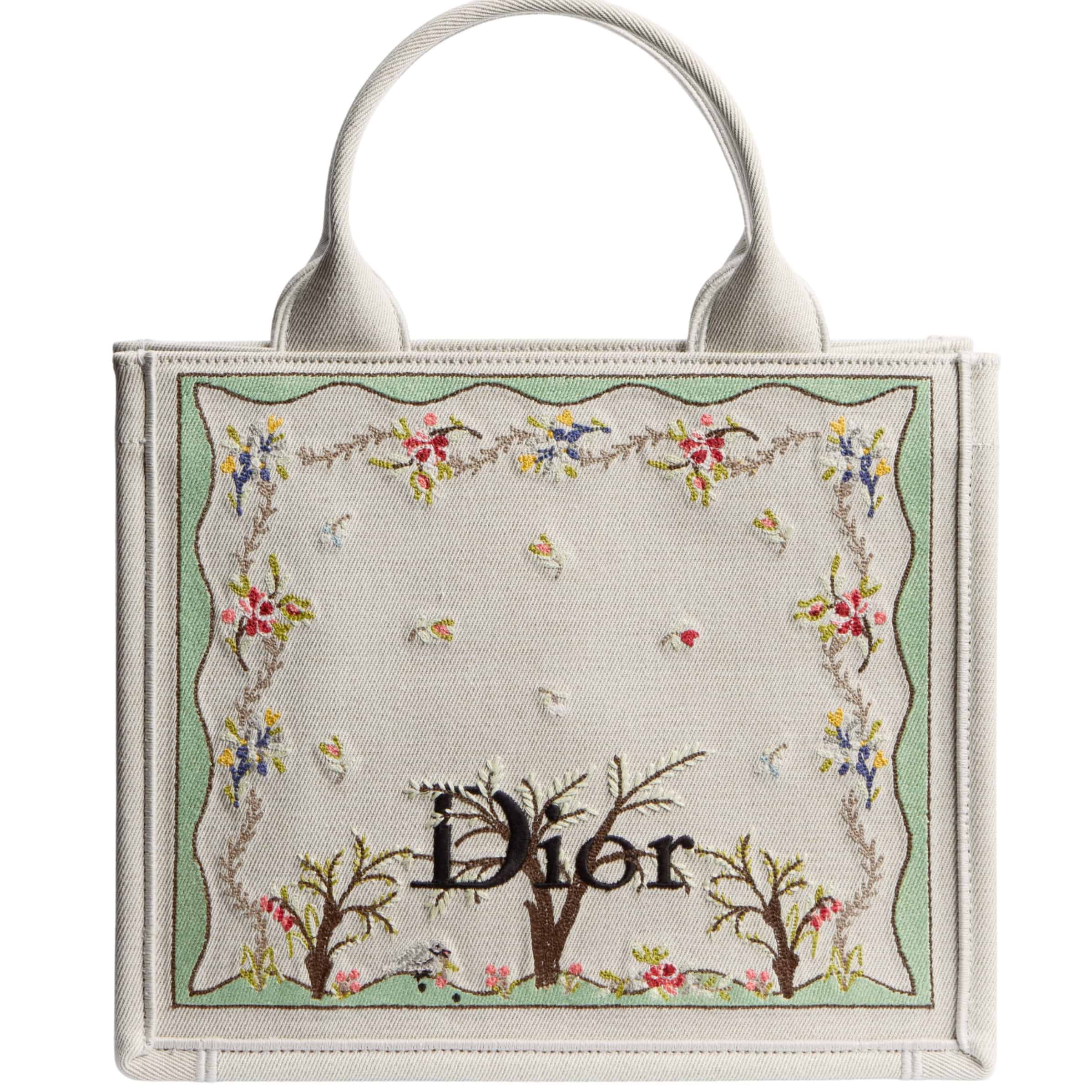 Túi Dior Dioramour Small Dior Book Tote with Strap White Multicolor Revolution Flowers Embroidery 4