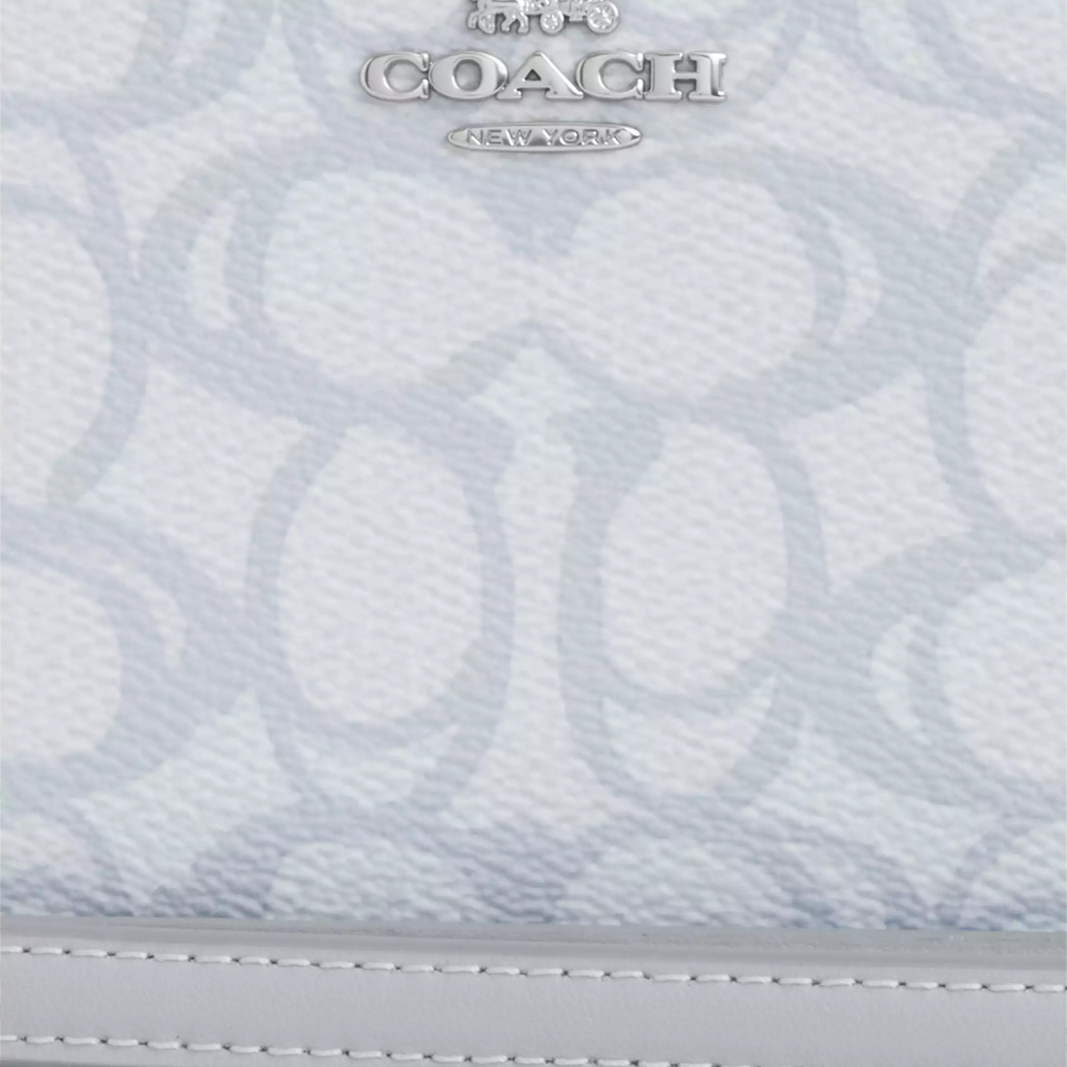 Ví Coach Long Zip Around Wallet In Sketch Signature Canvas Ice Blue CBO02 2
