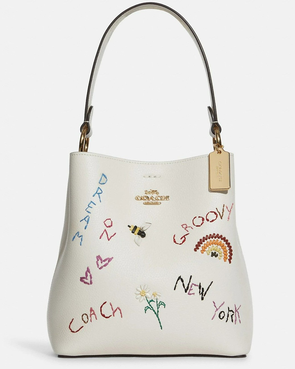 TÚI COACH SMALL TOWN BUCKET BAG WITH DIARY EMBROIDERY 7