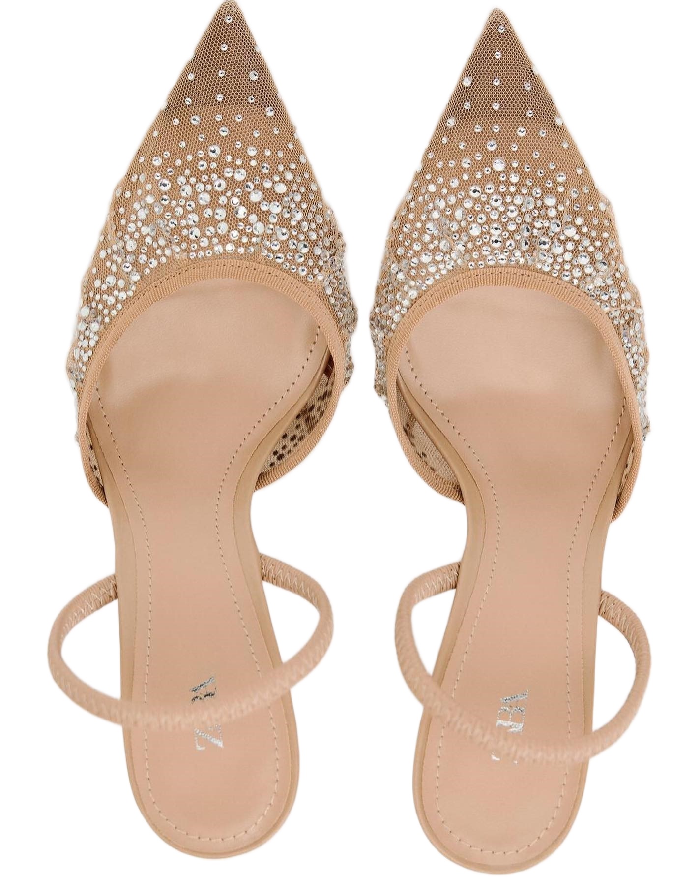 Guốc Zara Mesh Heeled Mules with Back Strap Pointed Toe Pumps 11