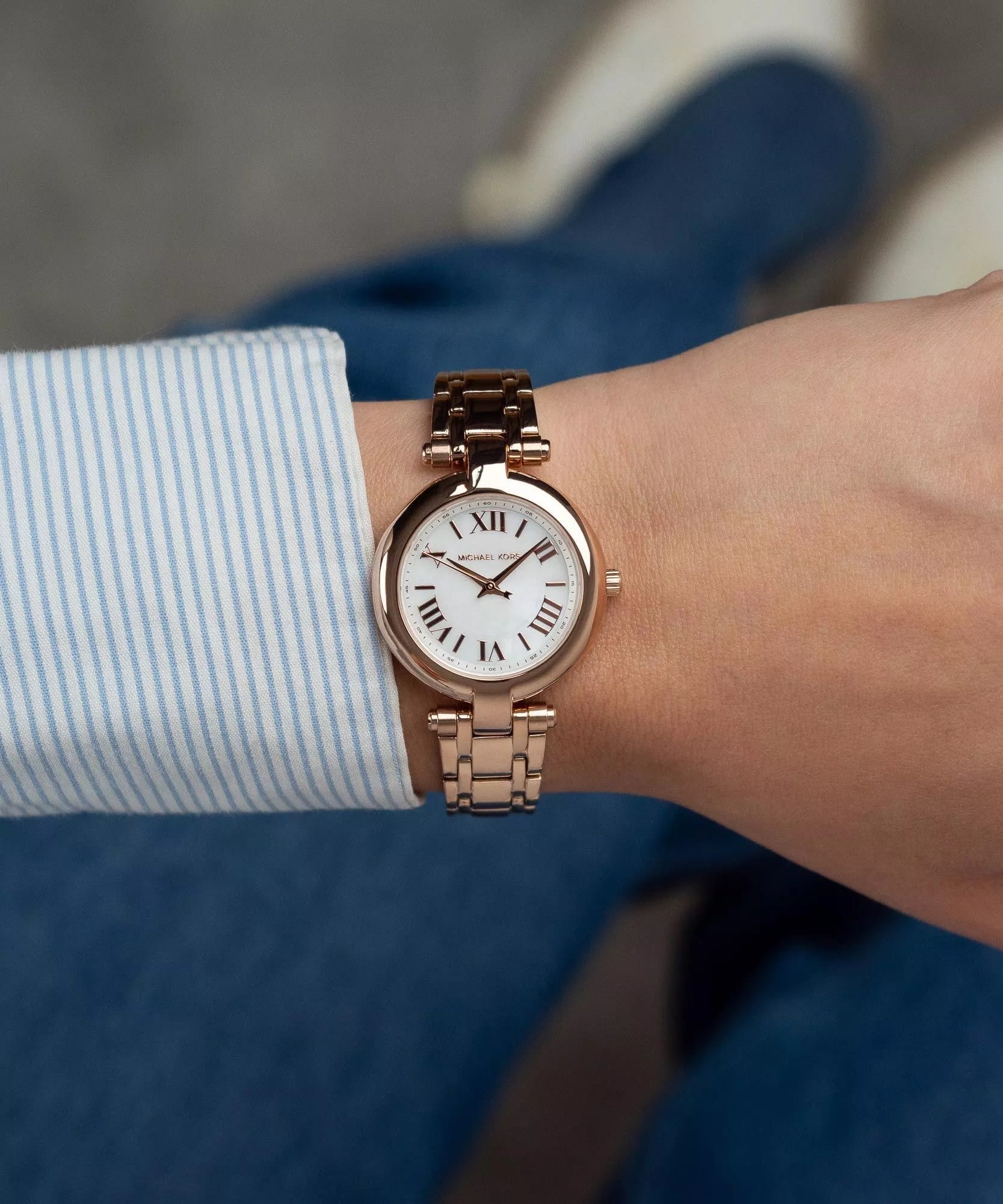 Đồng hồ Michael Kors Laney white Dial Analog Stainless Steel Women Watch MK4893 4