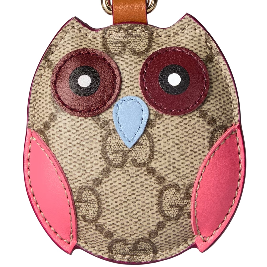 Móc khóa Gucci Owl-Shaped Beige and Dark Brown New GG Monogram Canvas Bag Charm 4