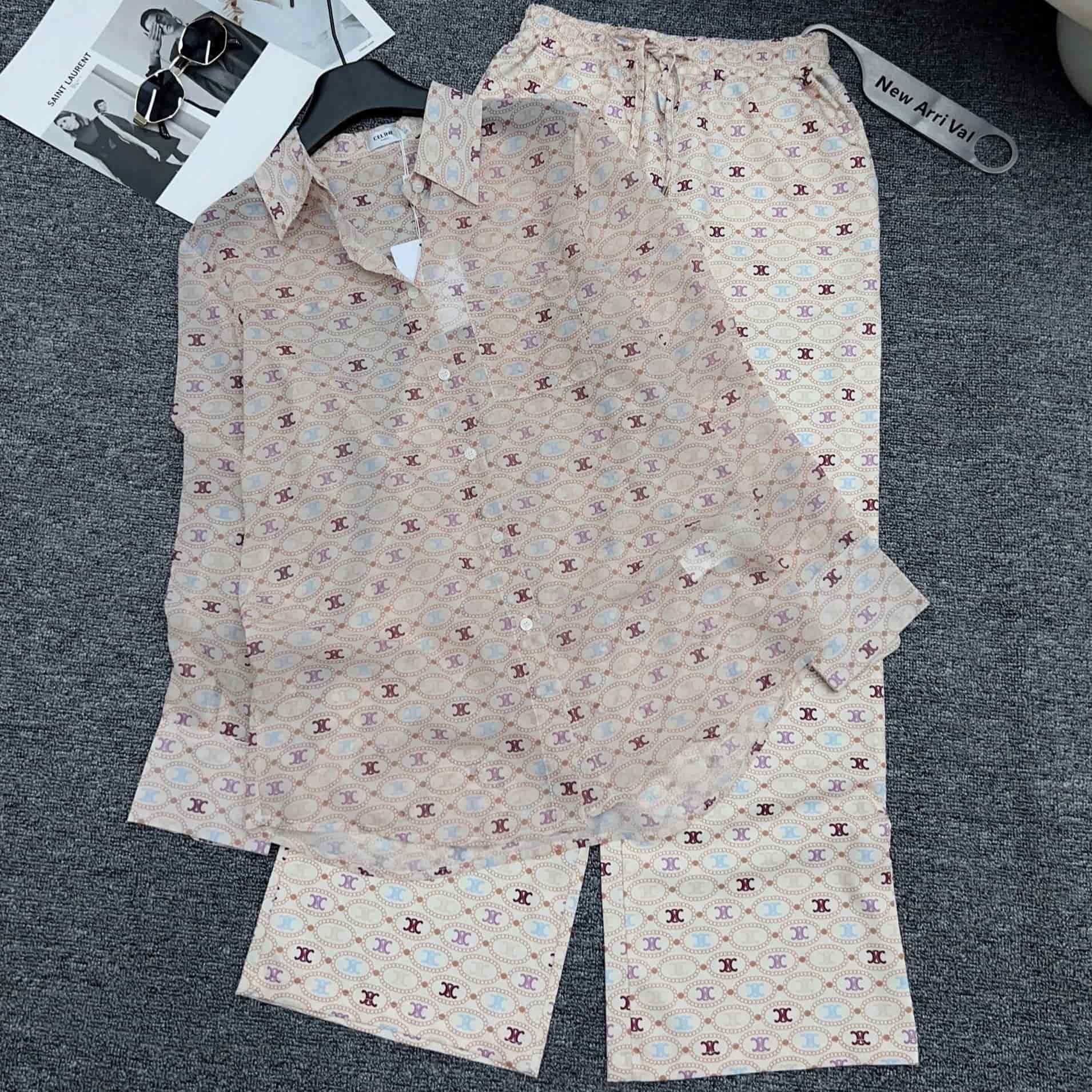 Set bộ áo dài tay quần dài suông Celine 2