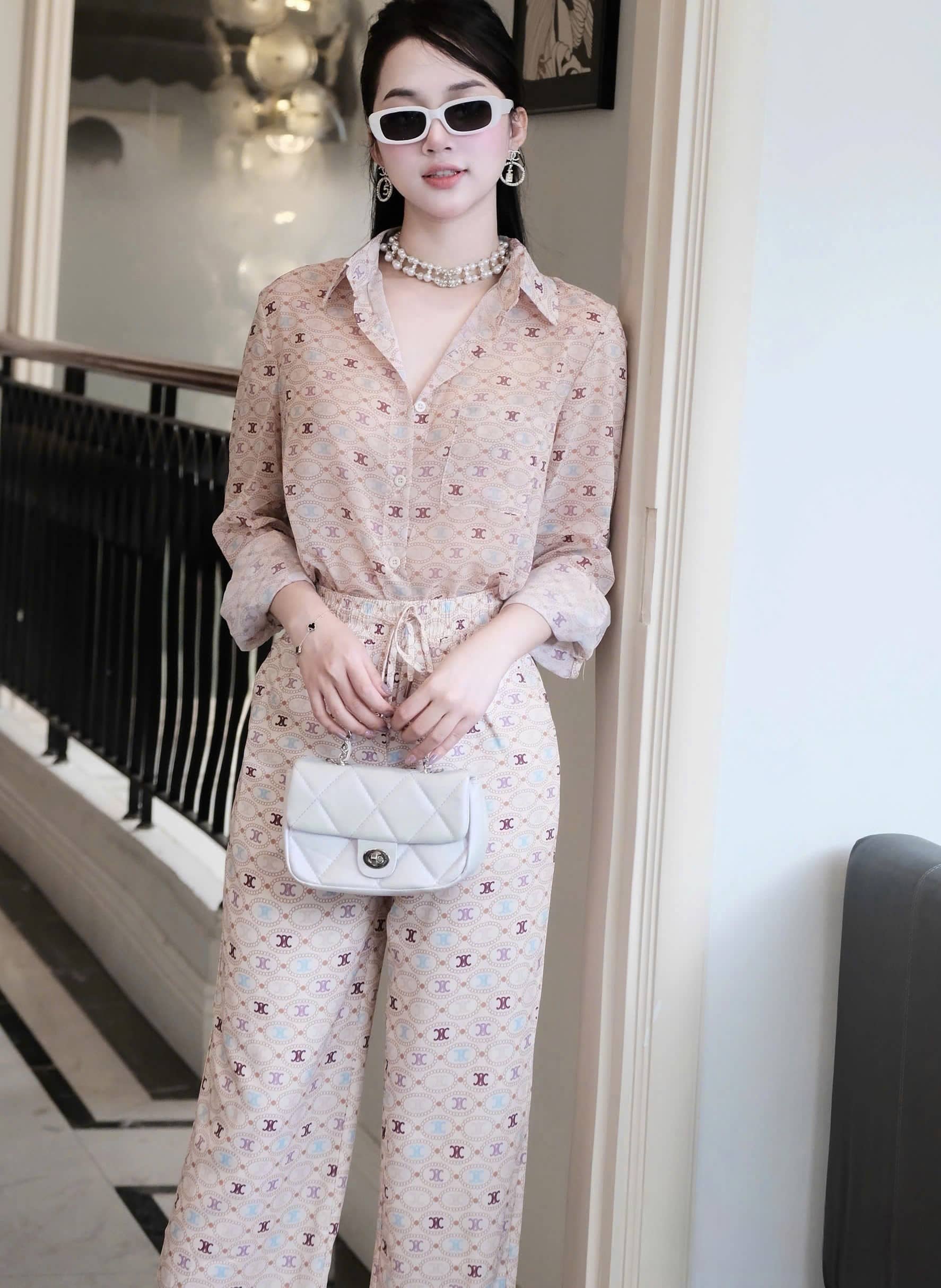 Set bộ áo dài tay quần dài suông Celine 7
