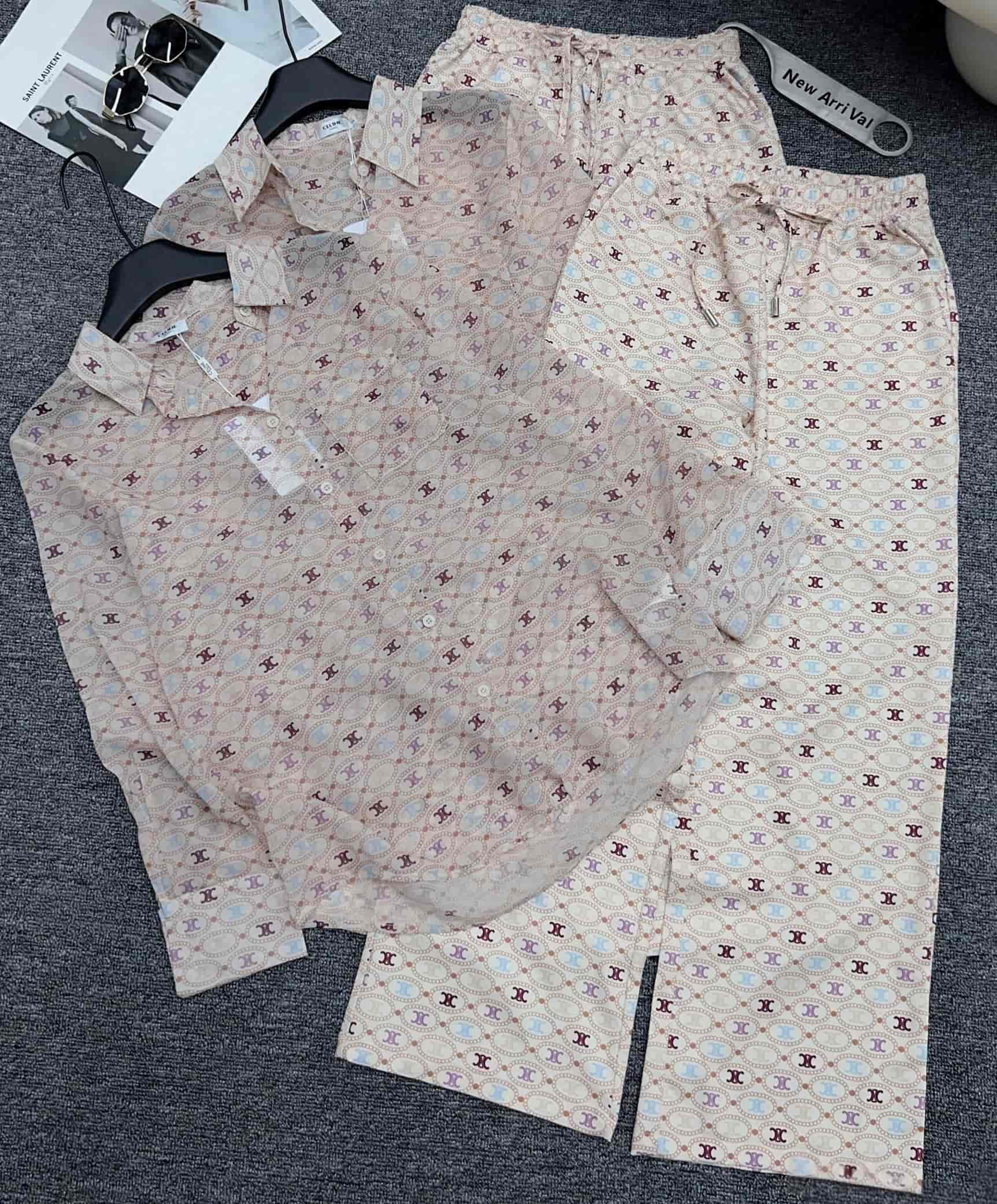Set bộ áo dài tay quần dài suông Celine 8