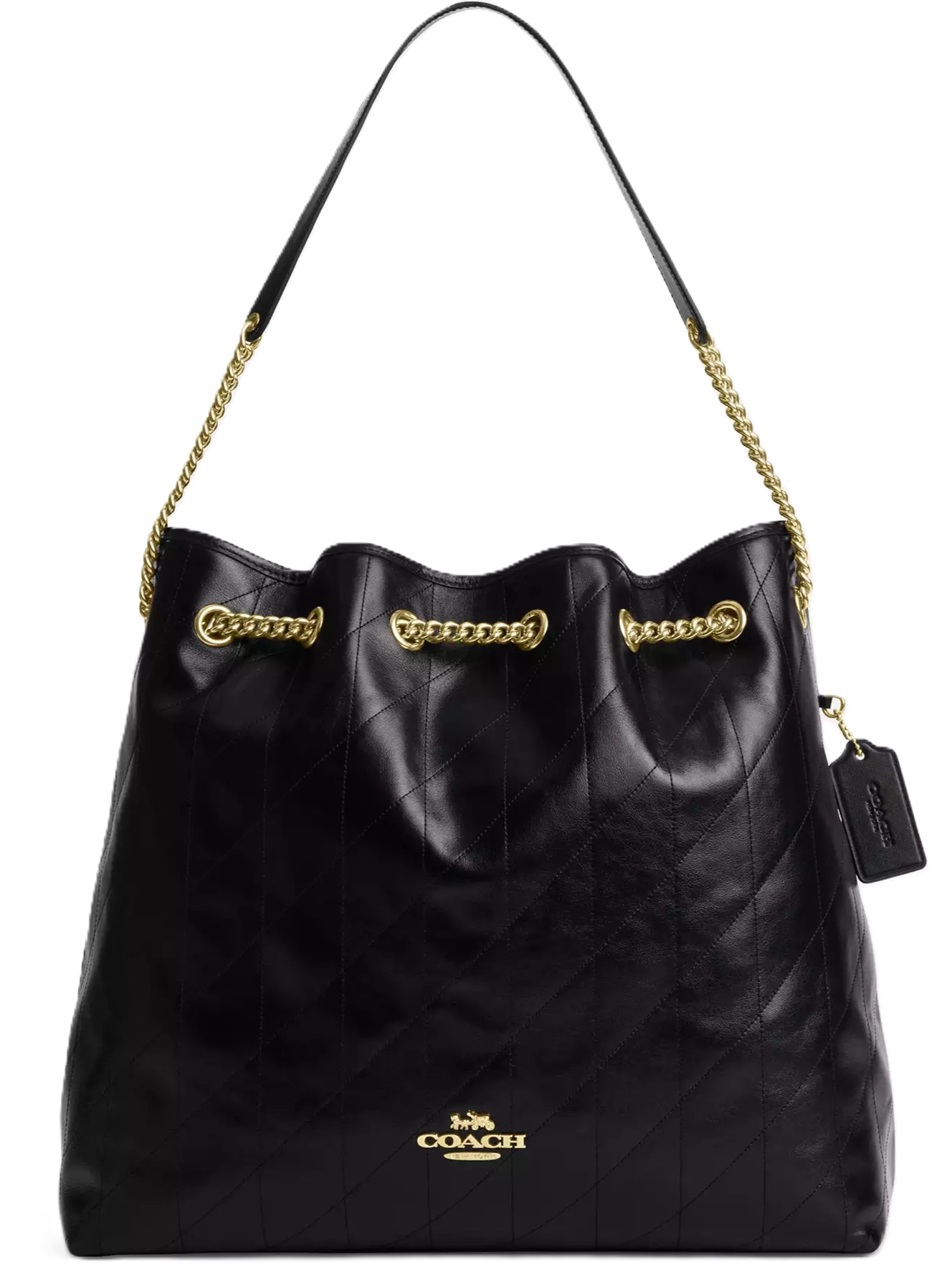 Túi Coach Evelyn Large Shoulder Bag With Quilting Black CCZ8 8