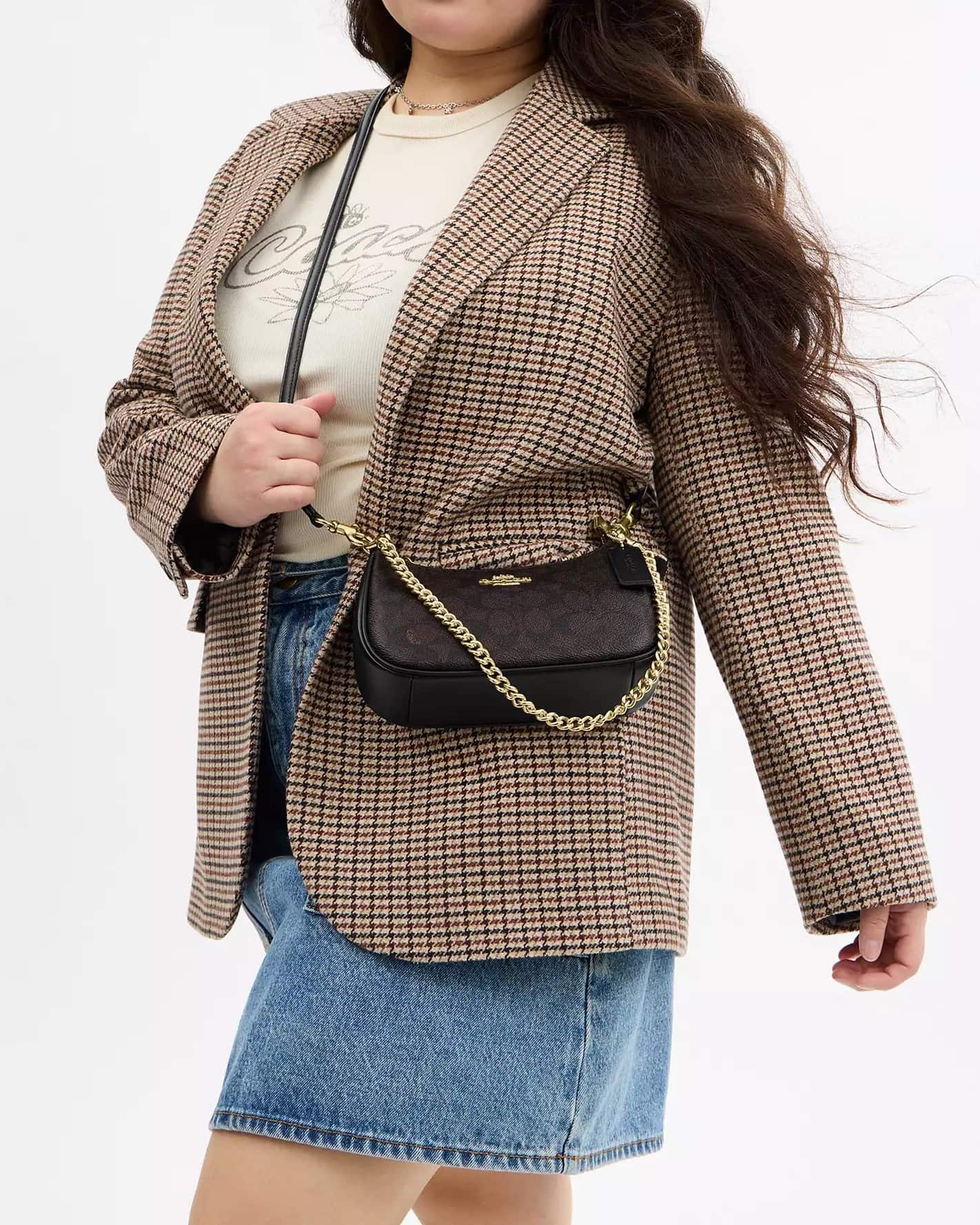 Túi Coach Teri Mini Crossbody Bag In Signature Canvas Walnut CW323 2
