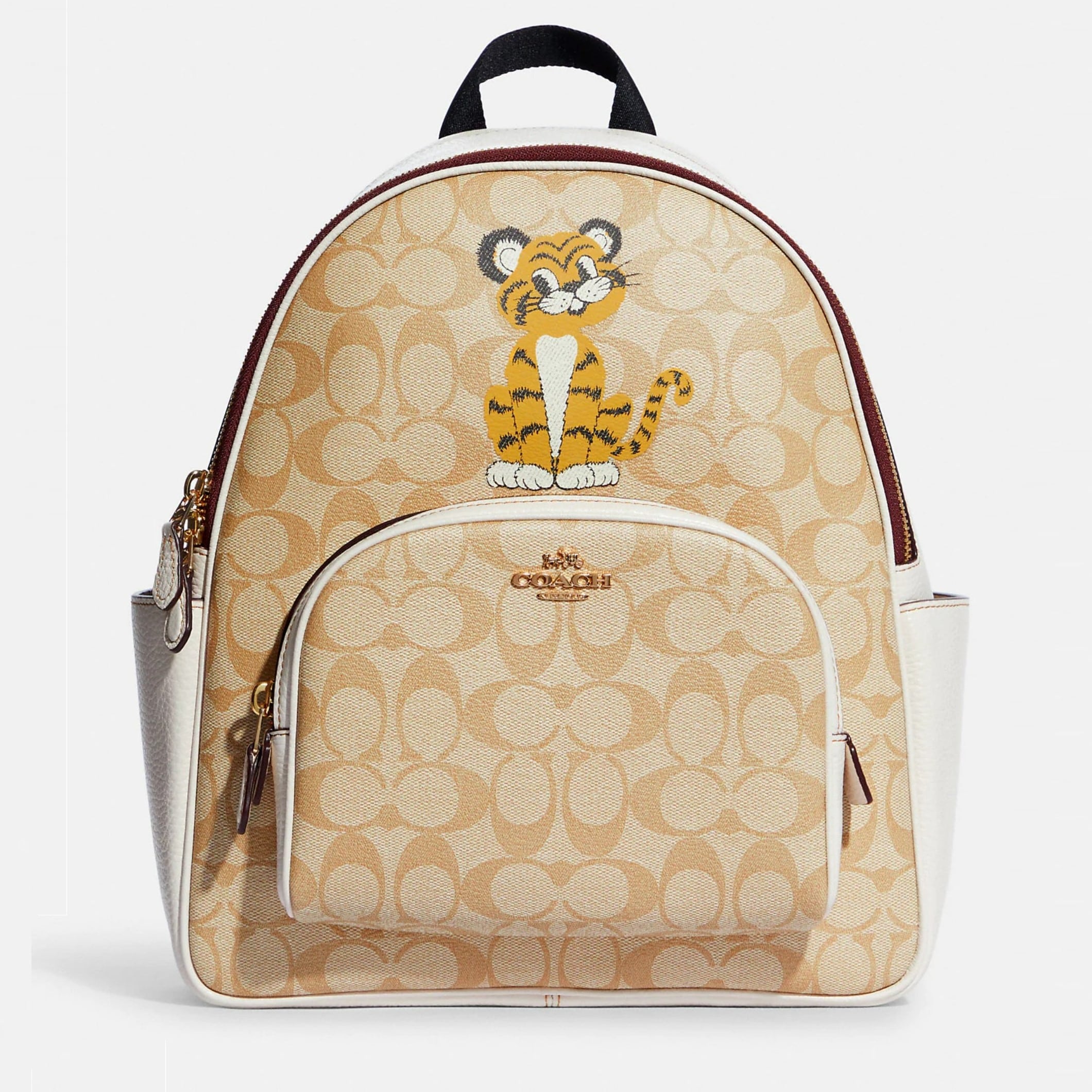 BALO NỮ COACH COURT BACKPACK IN SIGNATURE CANVAS WITH TIGER 1