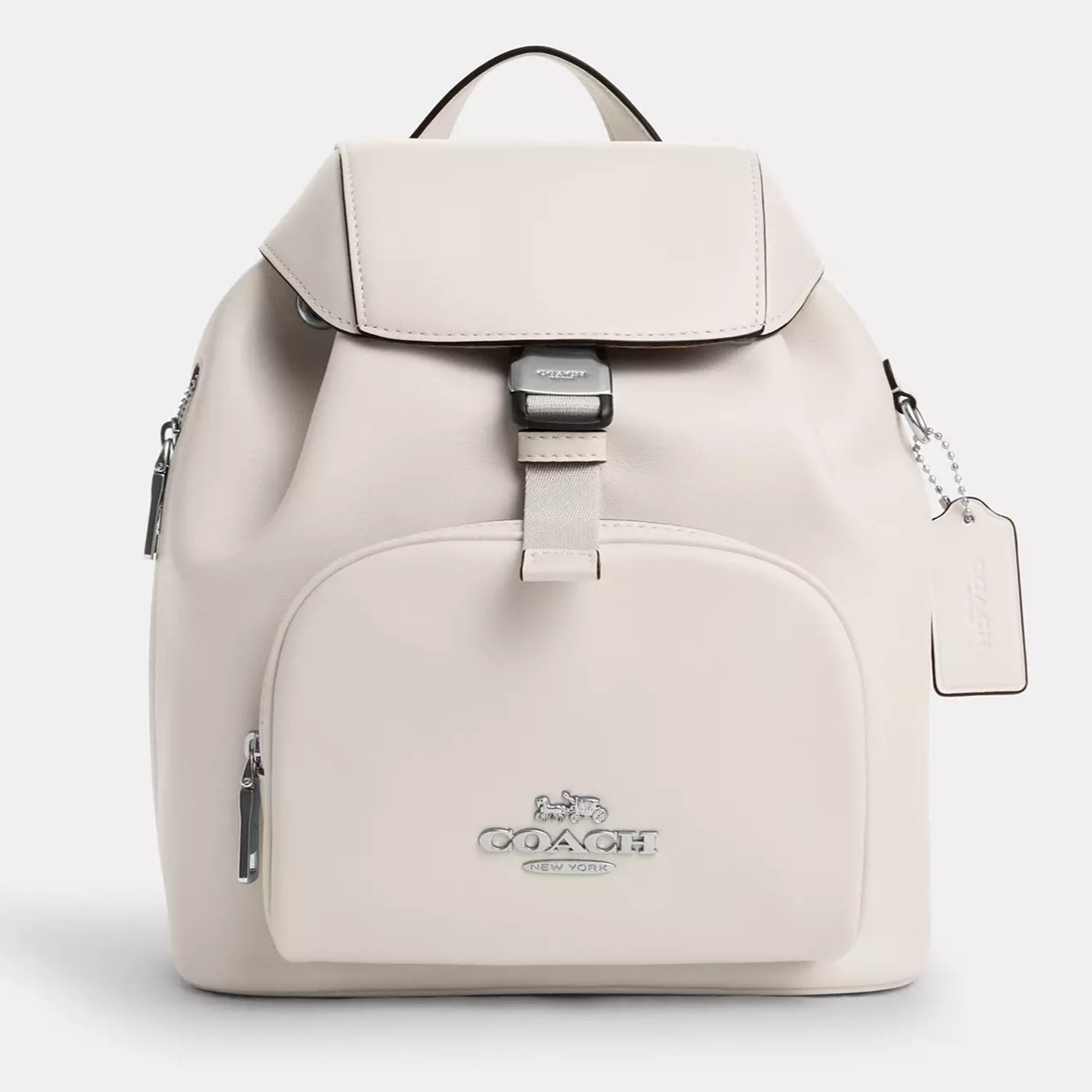 BALO NỮ COACH PACE SILVER CHALK REFINED CALF LEATHER BACKPACK CR100 2