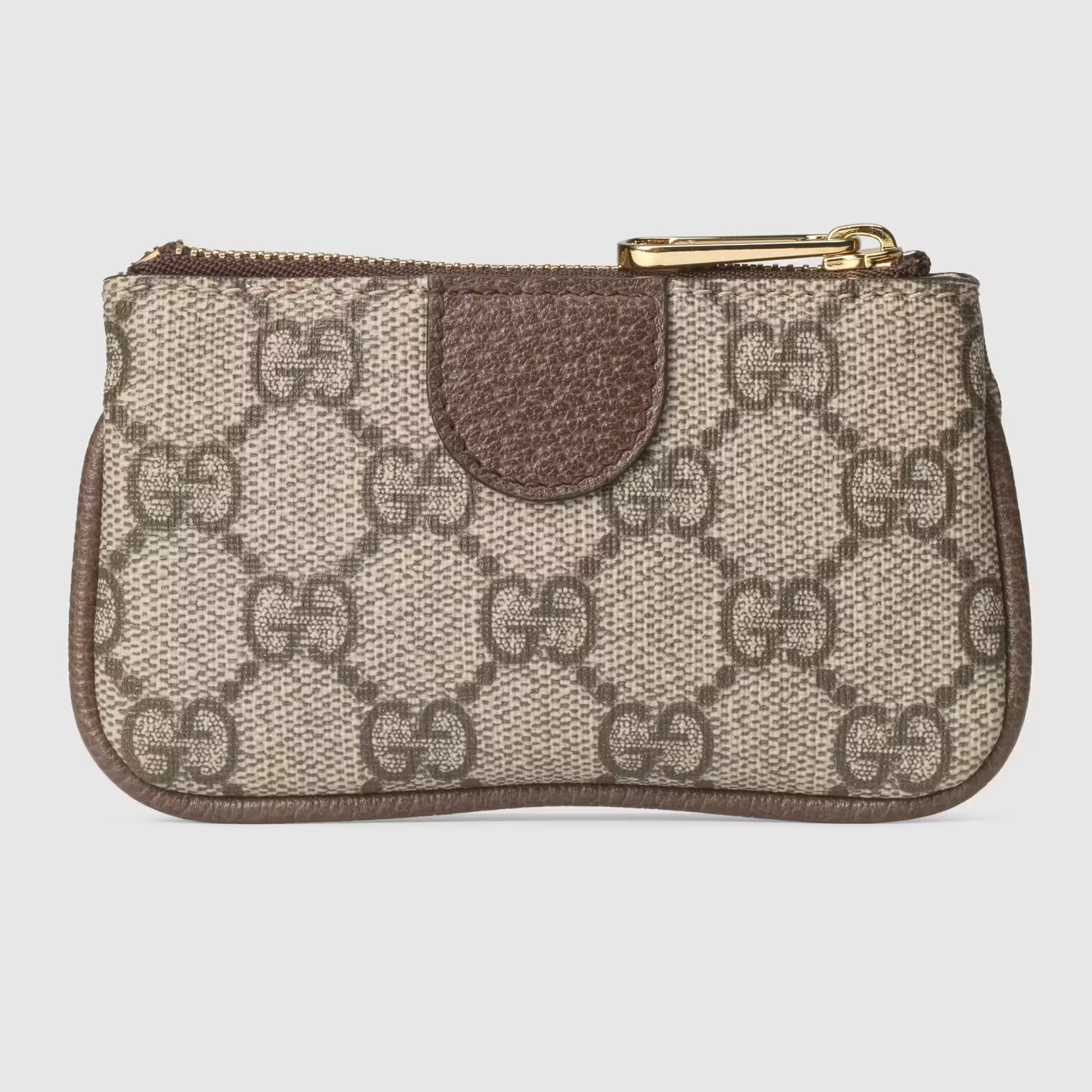 VÍ GUCCI MINI LIGHT OPHIDIA KEY CASE IN BEIGE AND EBONY GG SUPREME CANVAS 3
