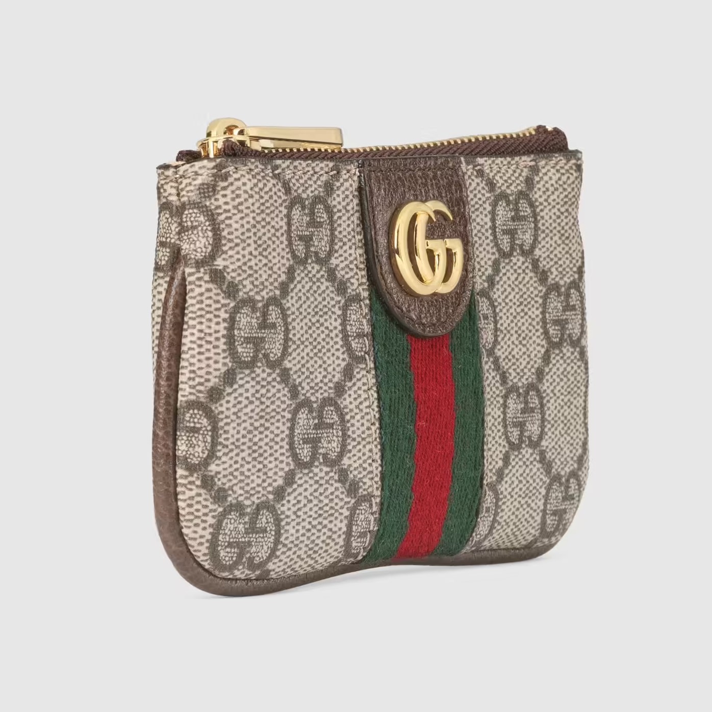 VÍ GUCCI MINI LIGHT OPHIDIA KEY CASE IN BEIGE AND EBONY GG SUPREME CANVAS 6