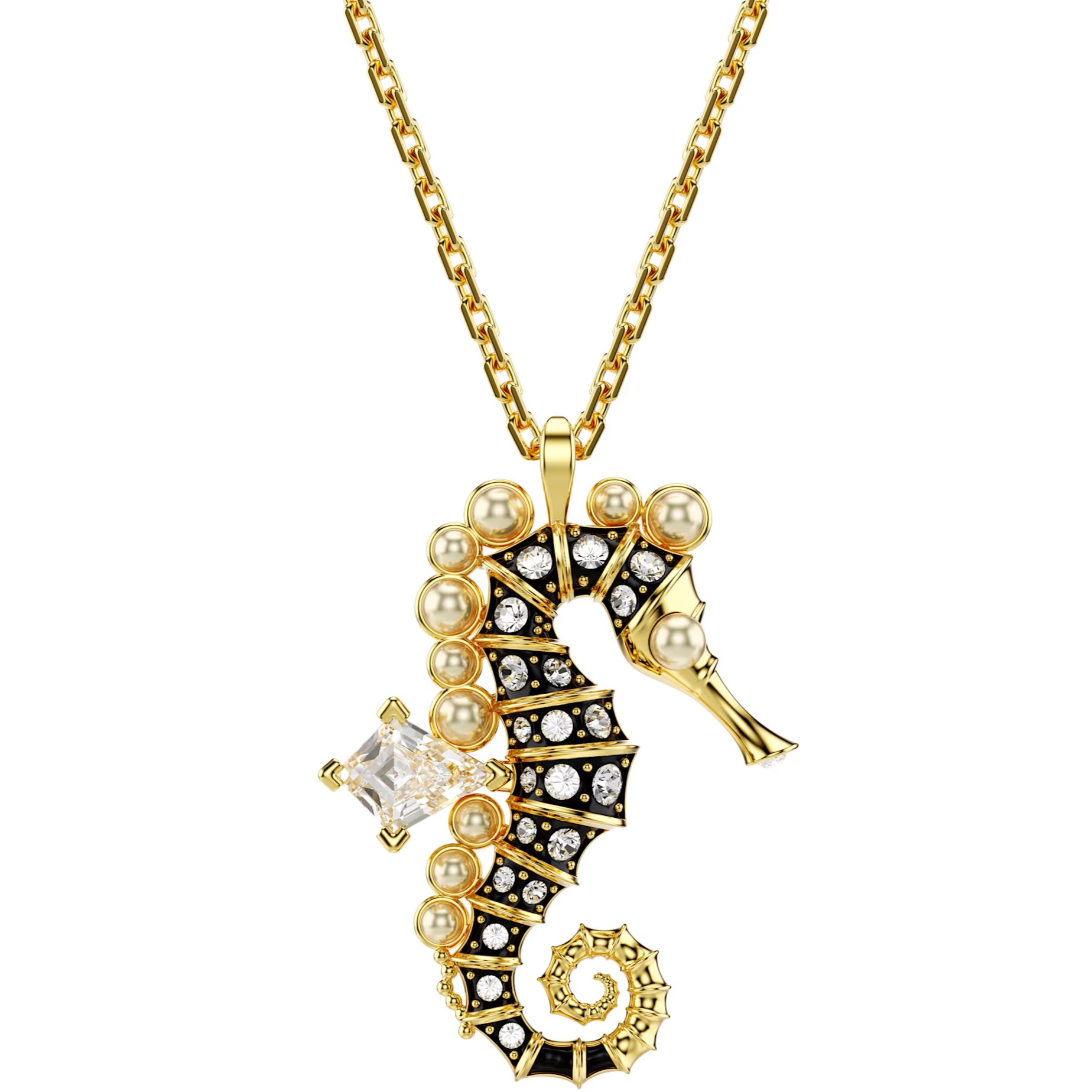 DÂY CHUYỀN SWAROVSKI CÁ NGỰA IDYLLIA PENDANT CRYSTAL PEARLS SEAHORSE WHITE GOLD-TONE PLATED 5690874 2