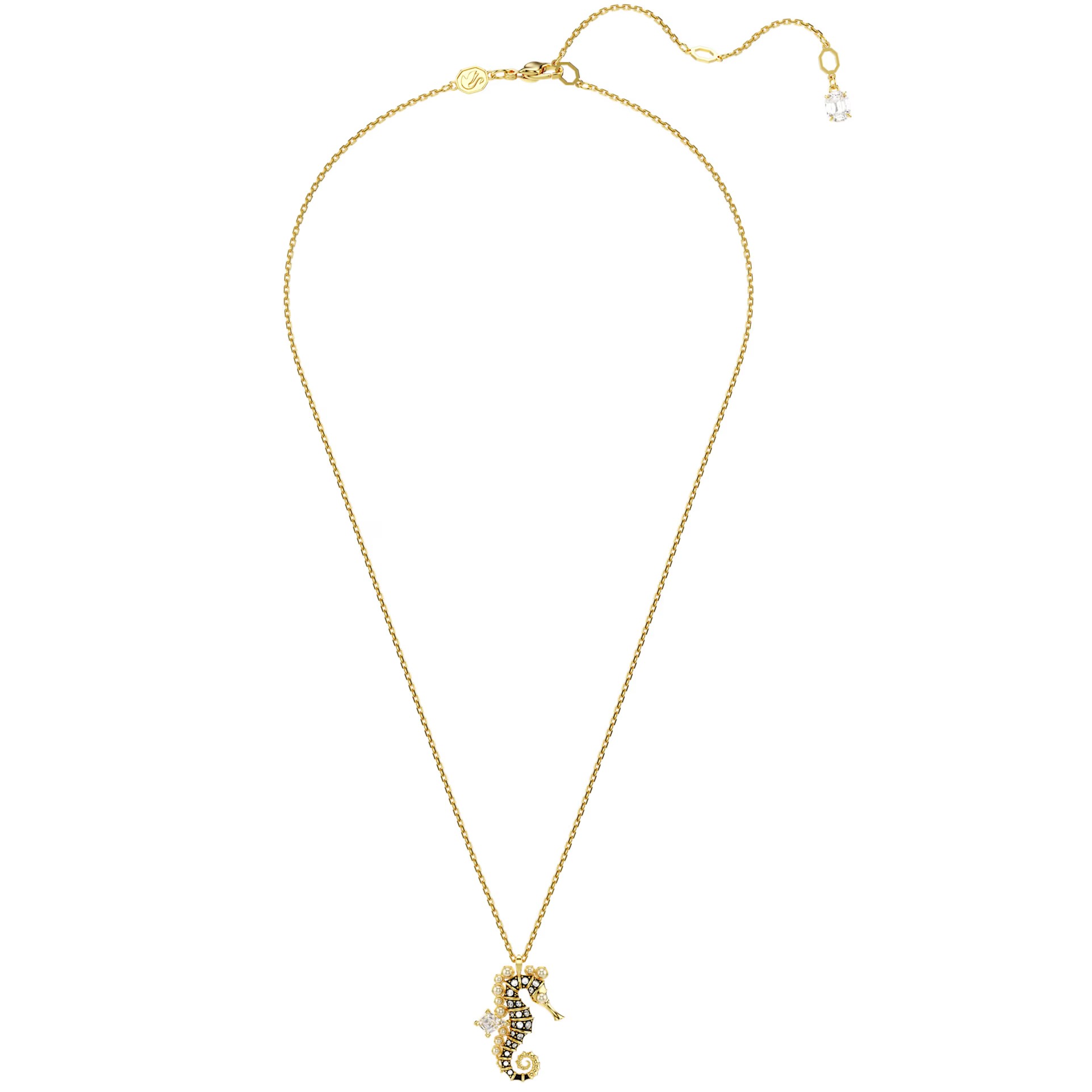 DÂY CHUYỀN SWAROVSKI CÁ NGỰA IDYLLIA PENDANT CRYSTAL PEARLS SEAHORSE WHITE GOLD-TONE PLATED 5690874 4