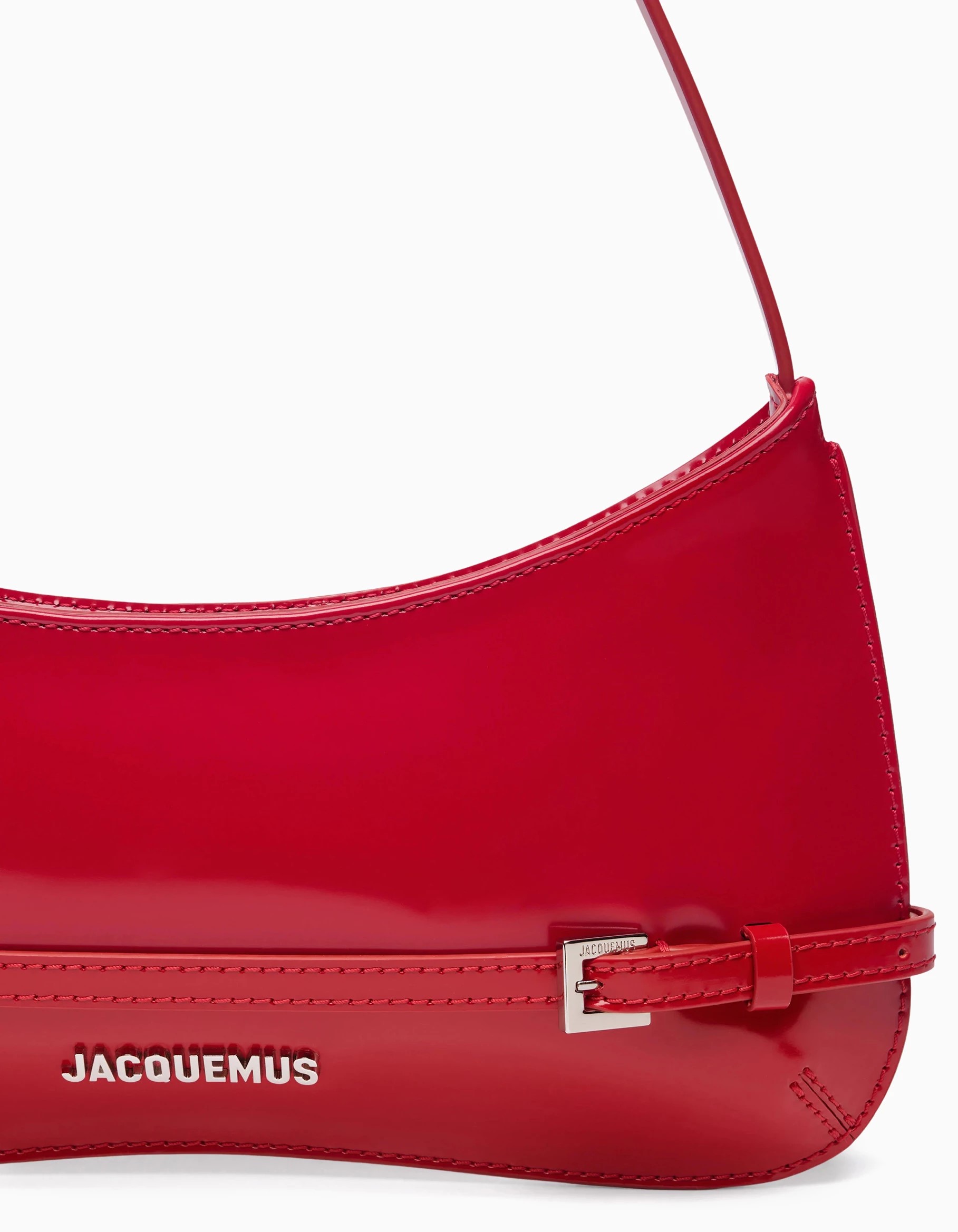 Túi kẹp nách Jacquemus Le Bisou Ceinture Patent Leather Shoulder Bag Red 2