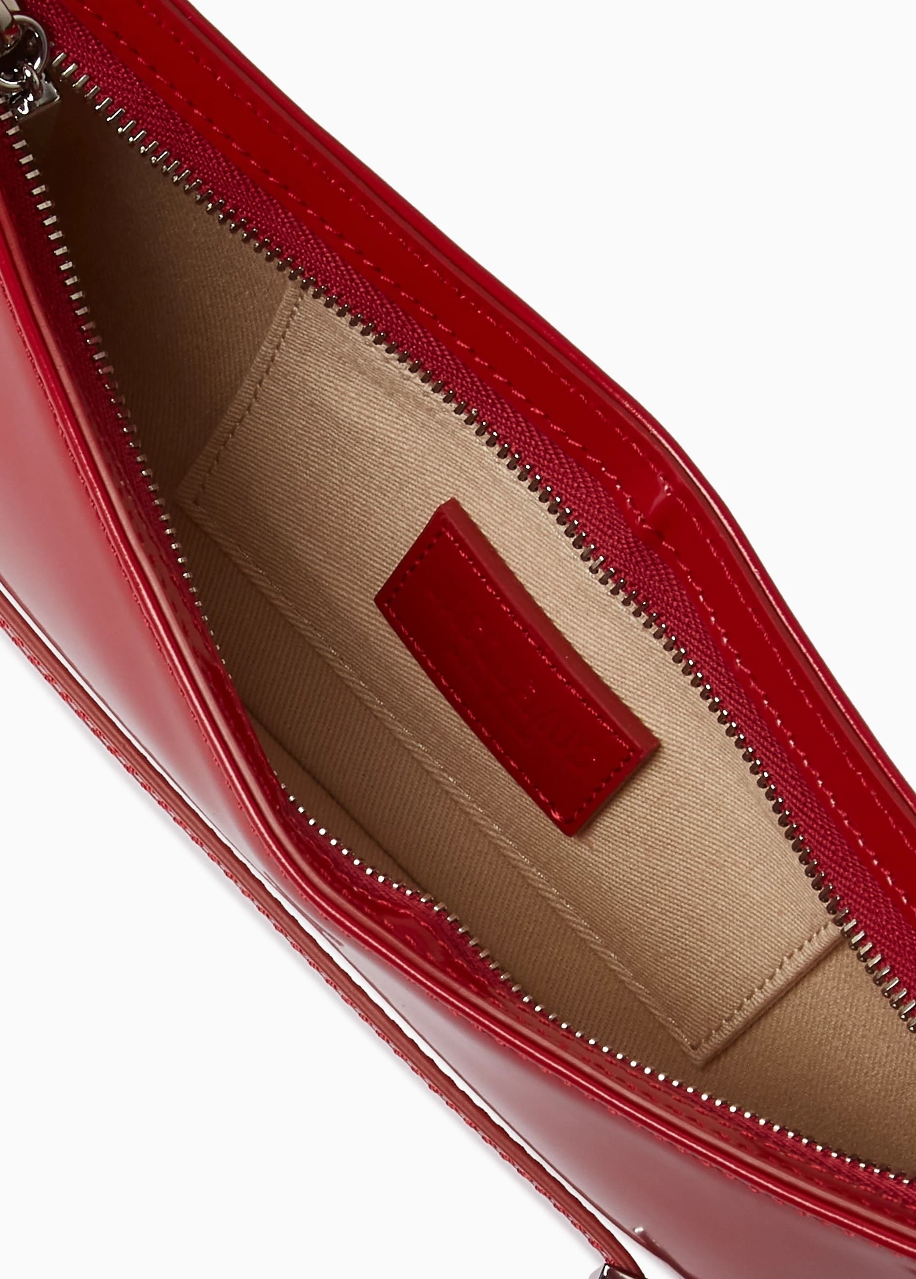 Túi kẹp nách Jacquemus Le Bisou Ceinture Patent Leather Shoulder Bag Red 4