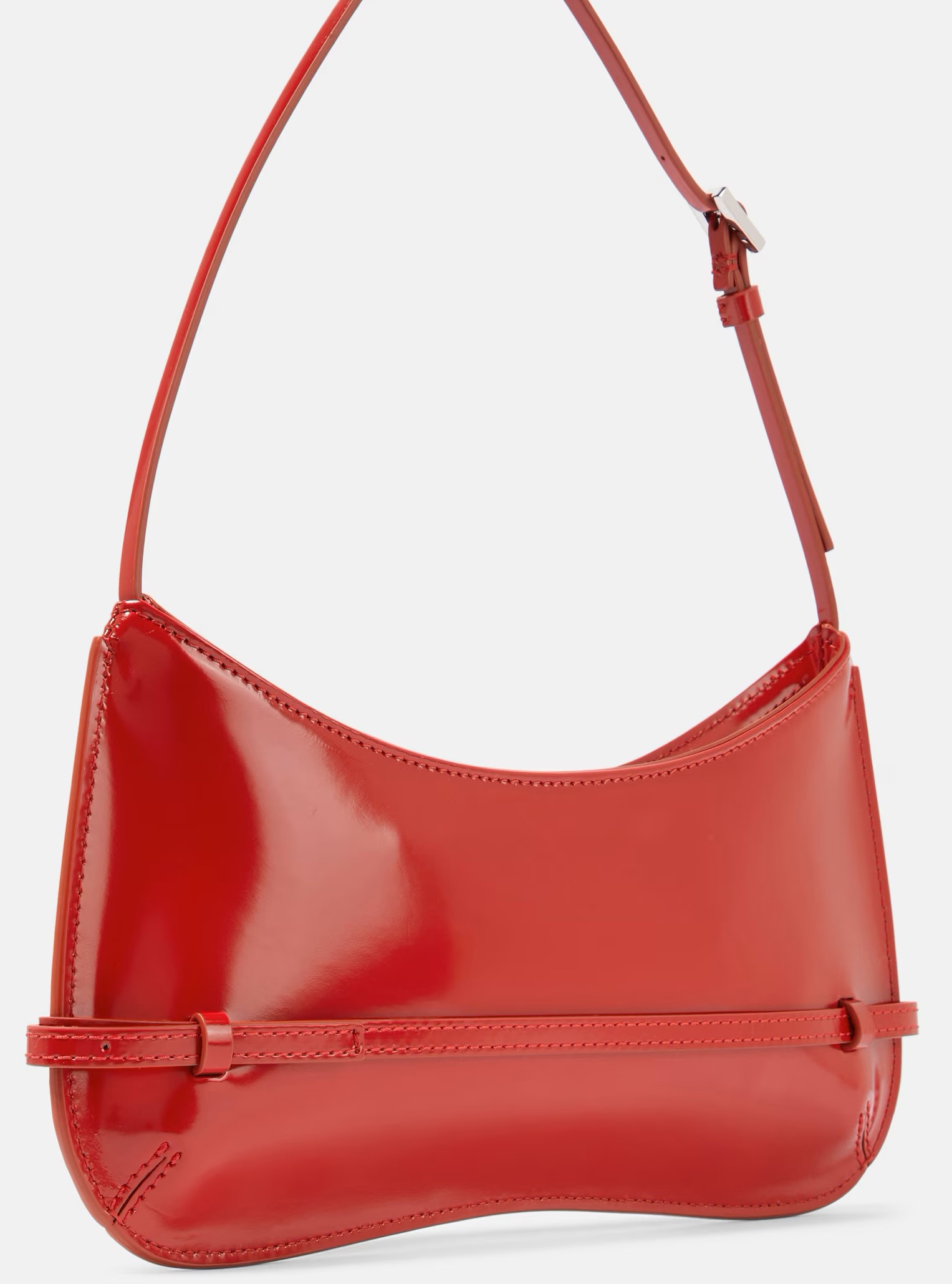 Túi kẹp nách Jacquemus Le Bisou Ceinture Patent Leather Shoulder Bag Red 3