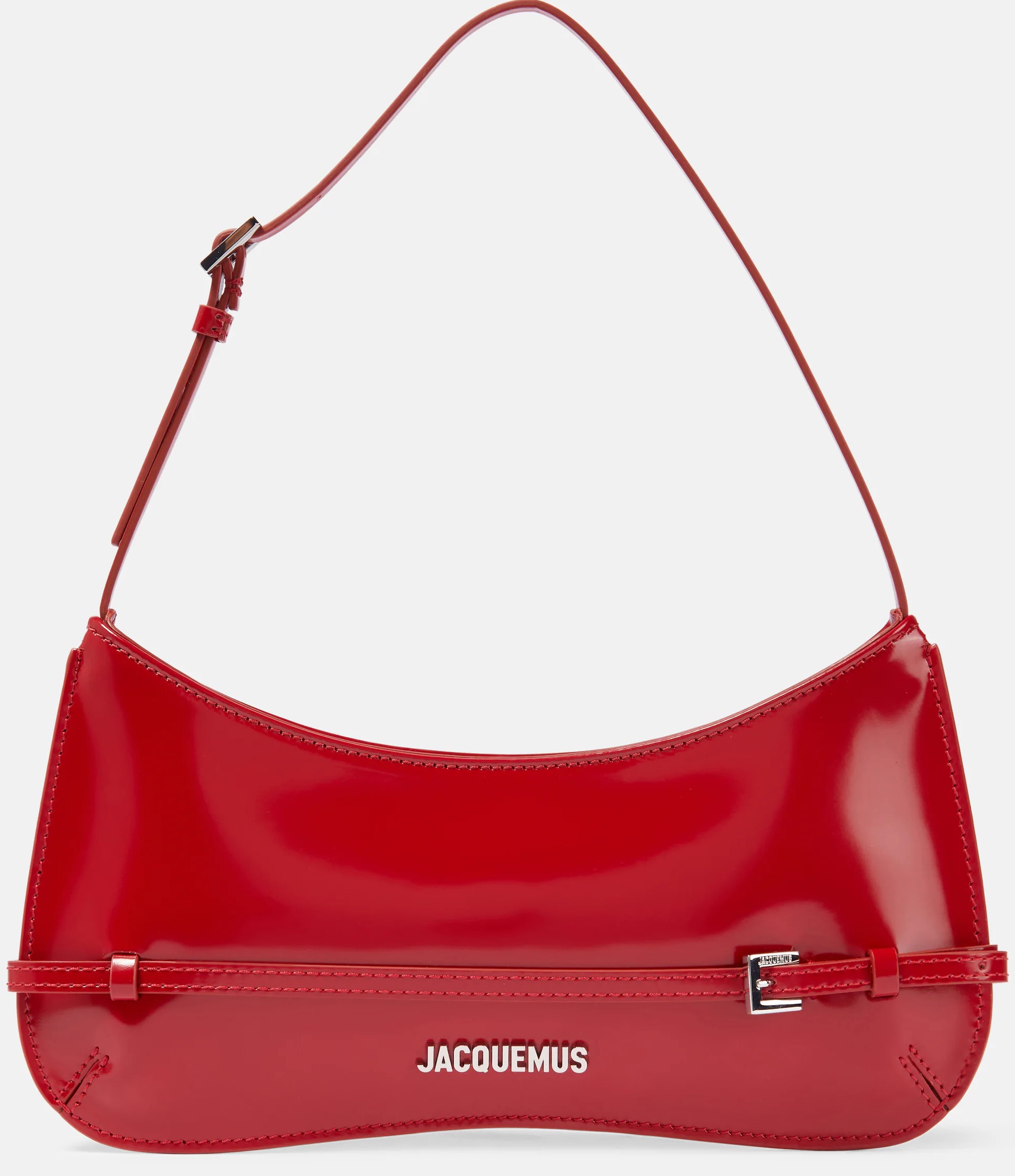 Túi kẹp nách Jacquemus Le Bisou Ceinture Patent Leather Shoulder Bag Red 8