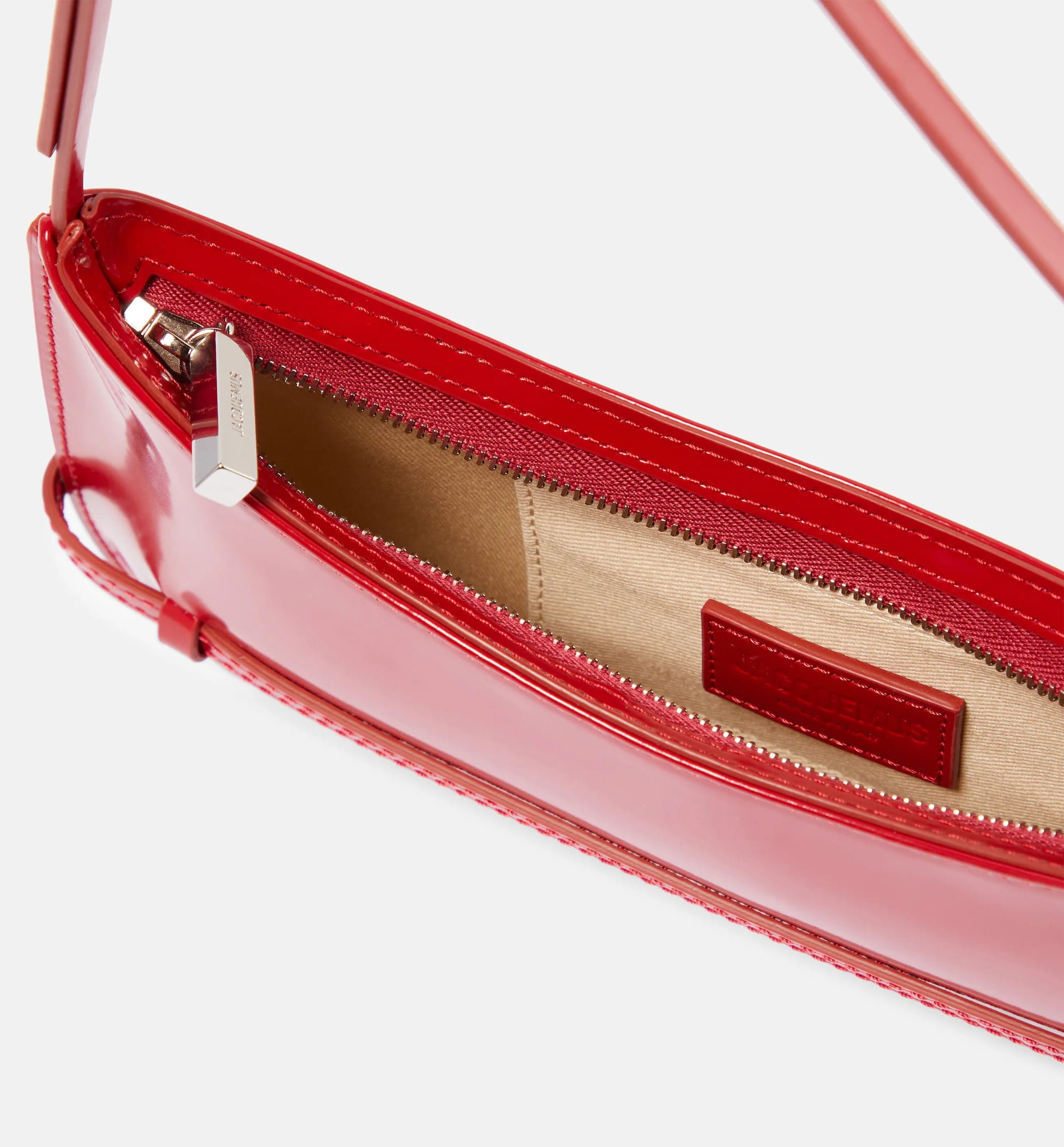 Túi kẹp nách Jacquemus Le Bisou Ceinture Patent Leather Shoulder Bag Red 10