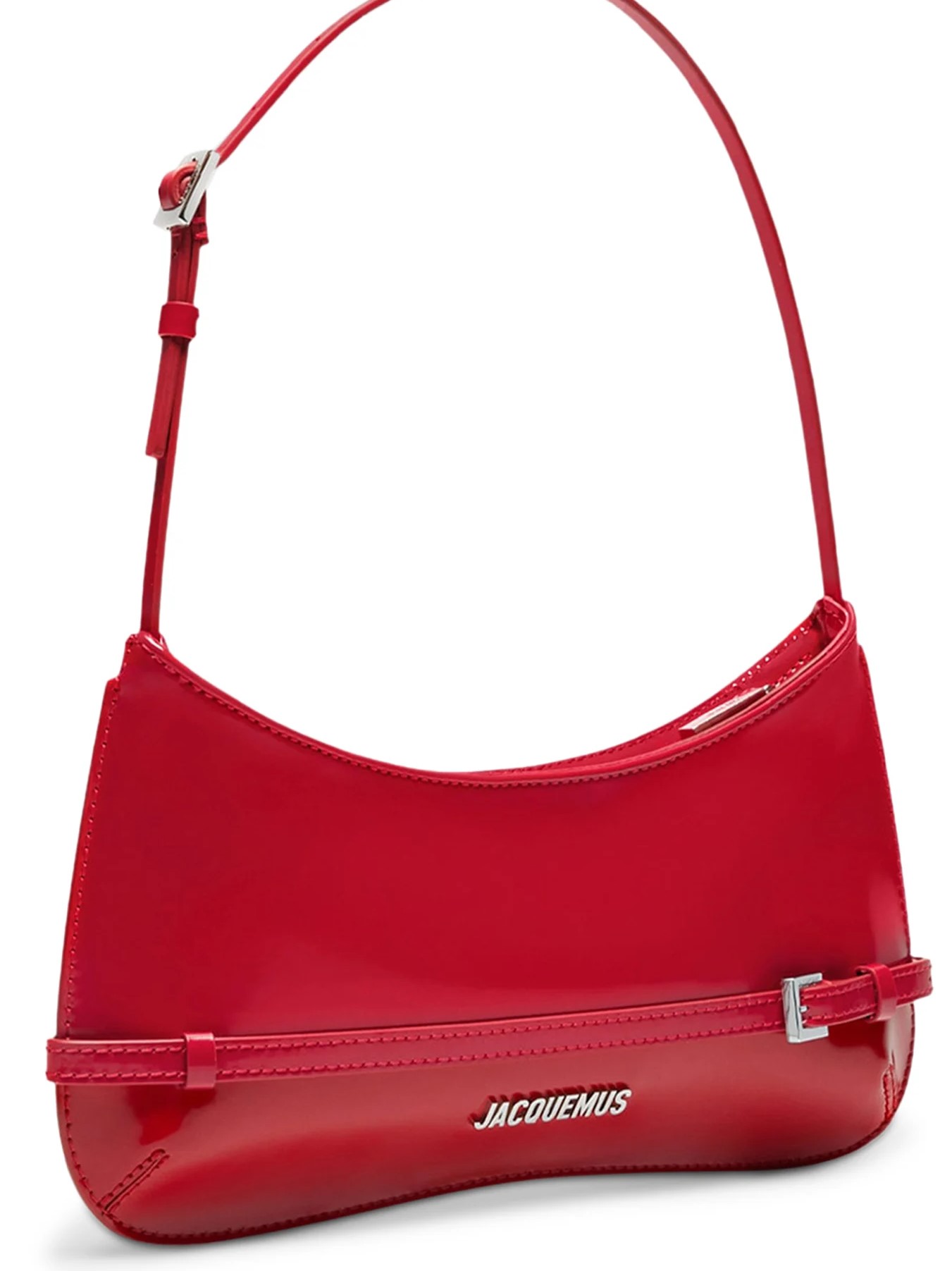 Túi kẹp nách Jacquemus Le Bisou Ceinture Patent Leather Shoulder Bag Red 13