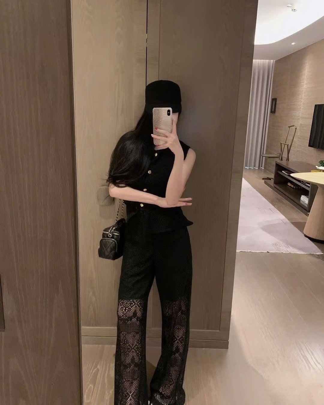 Set bộ áo quần Celine vải ren 14