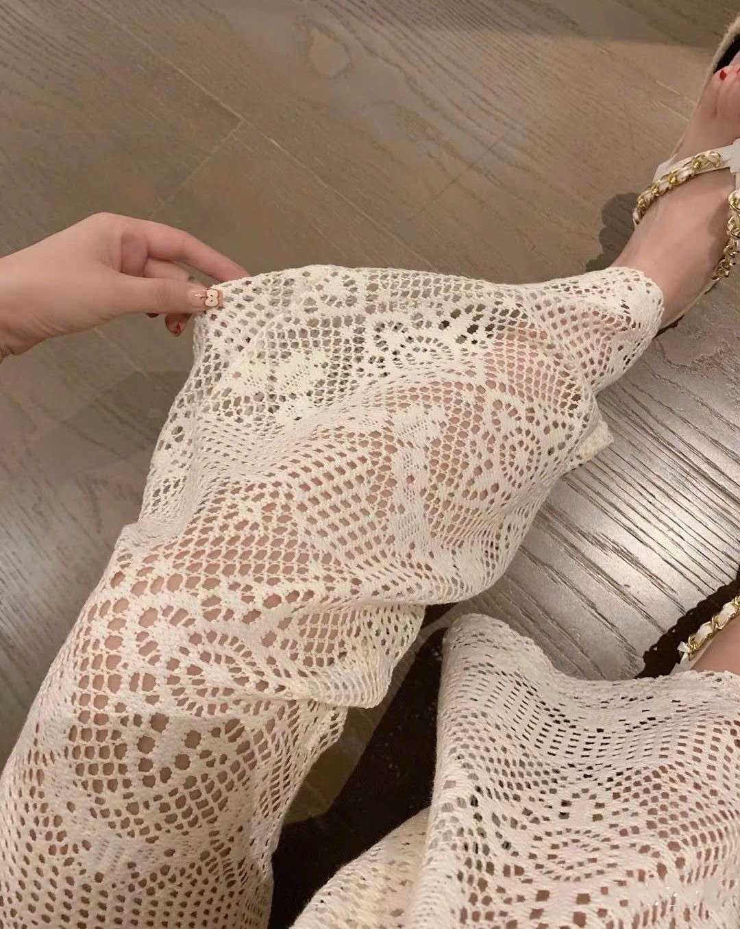 Set bộ áo quần Celine vải ren 16