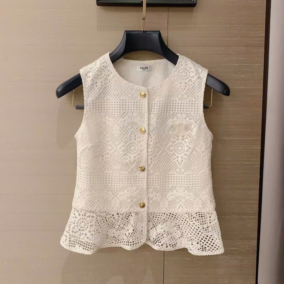 Set bộ áo quần Celine vải ren 4