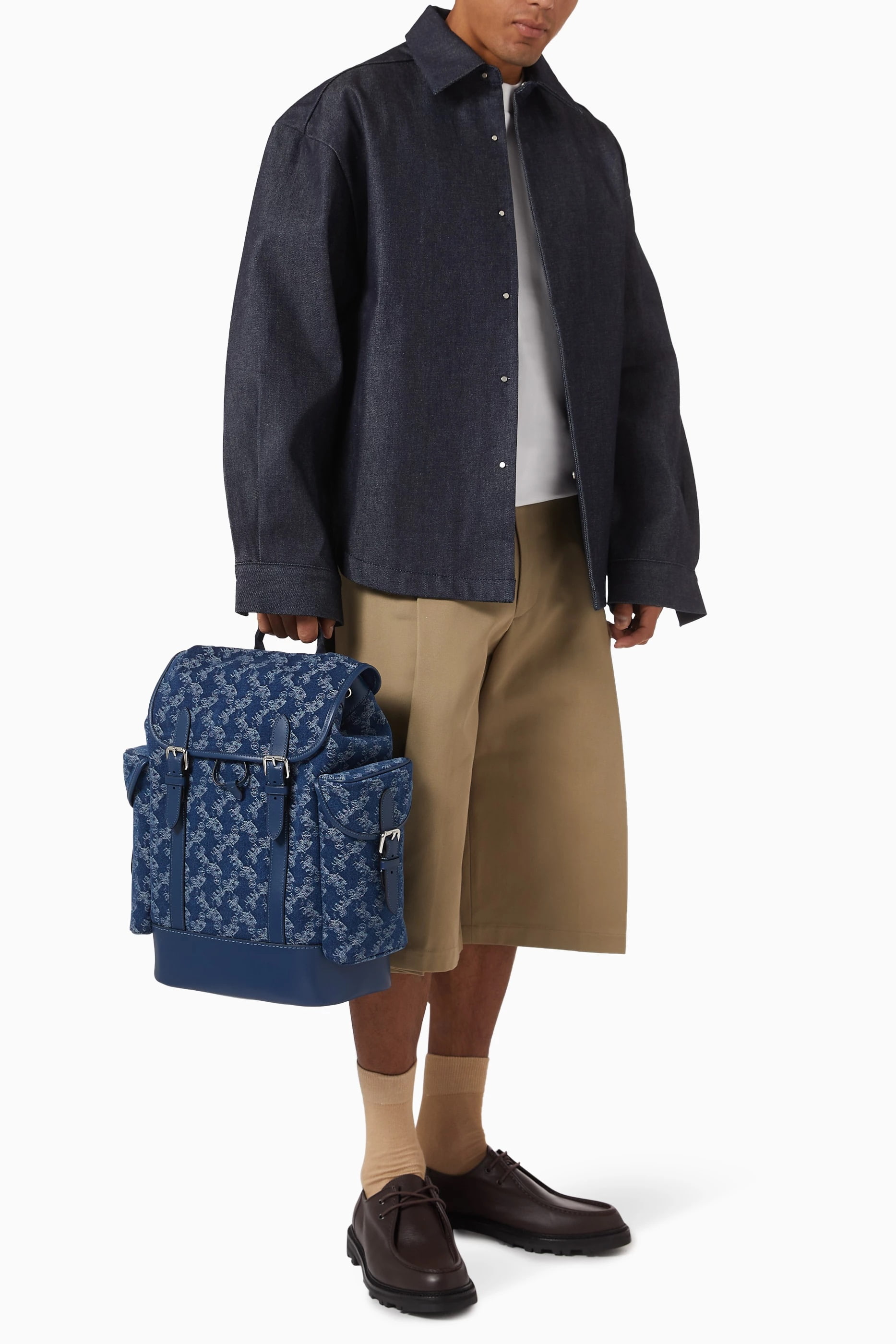 Balo Coach Hitch Backpack With Horse And Carriage Print Deep Blue CAJ51 6